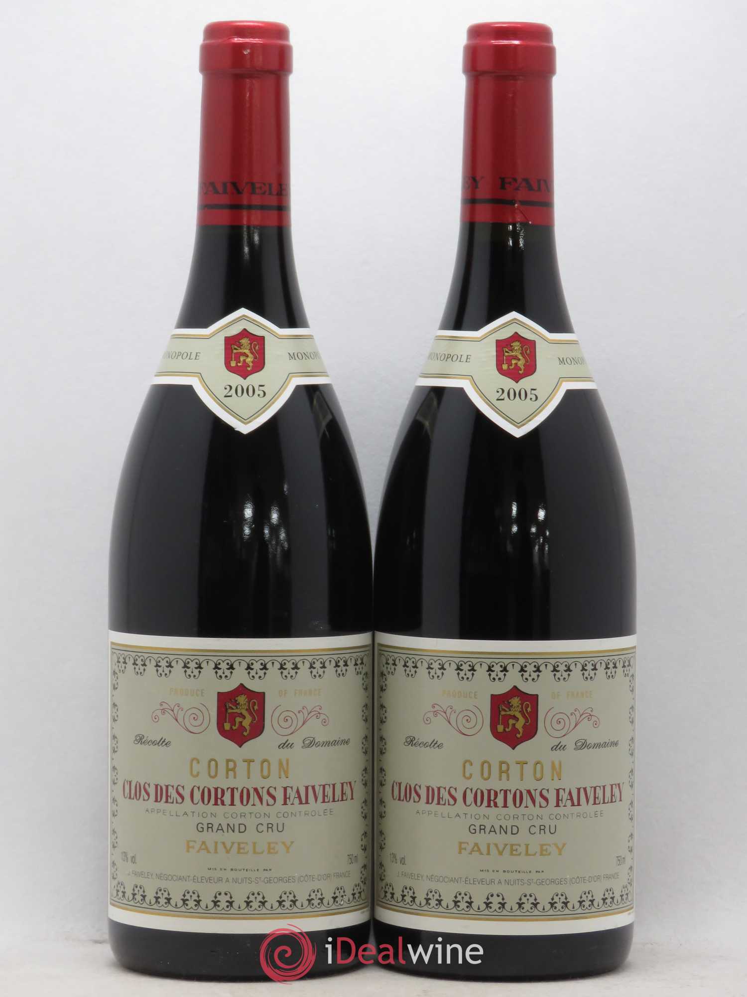 Corton Grand Cru Clos des Cortons Faiveley 2005 - Lot de 2 bouteilles - 0