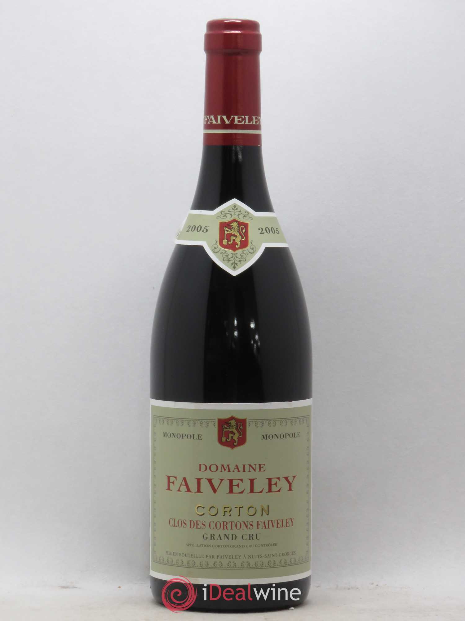 Corton Grand Cru Clos des Cortons Faiveley 2005 - Lot de 1 bouteille - 0