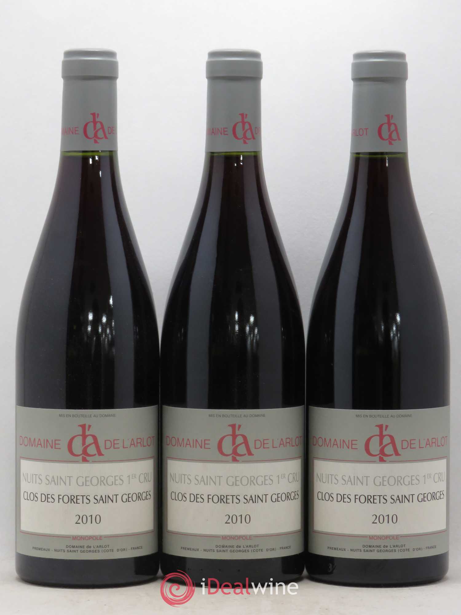 Nuits-Saint-Georges 1er Cru Clos des Forêts Saint-Georges Domaine de l'Arlot 2010 - Lot de 3 bouteilles - 0