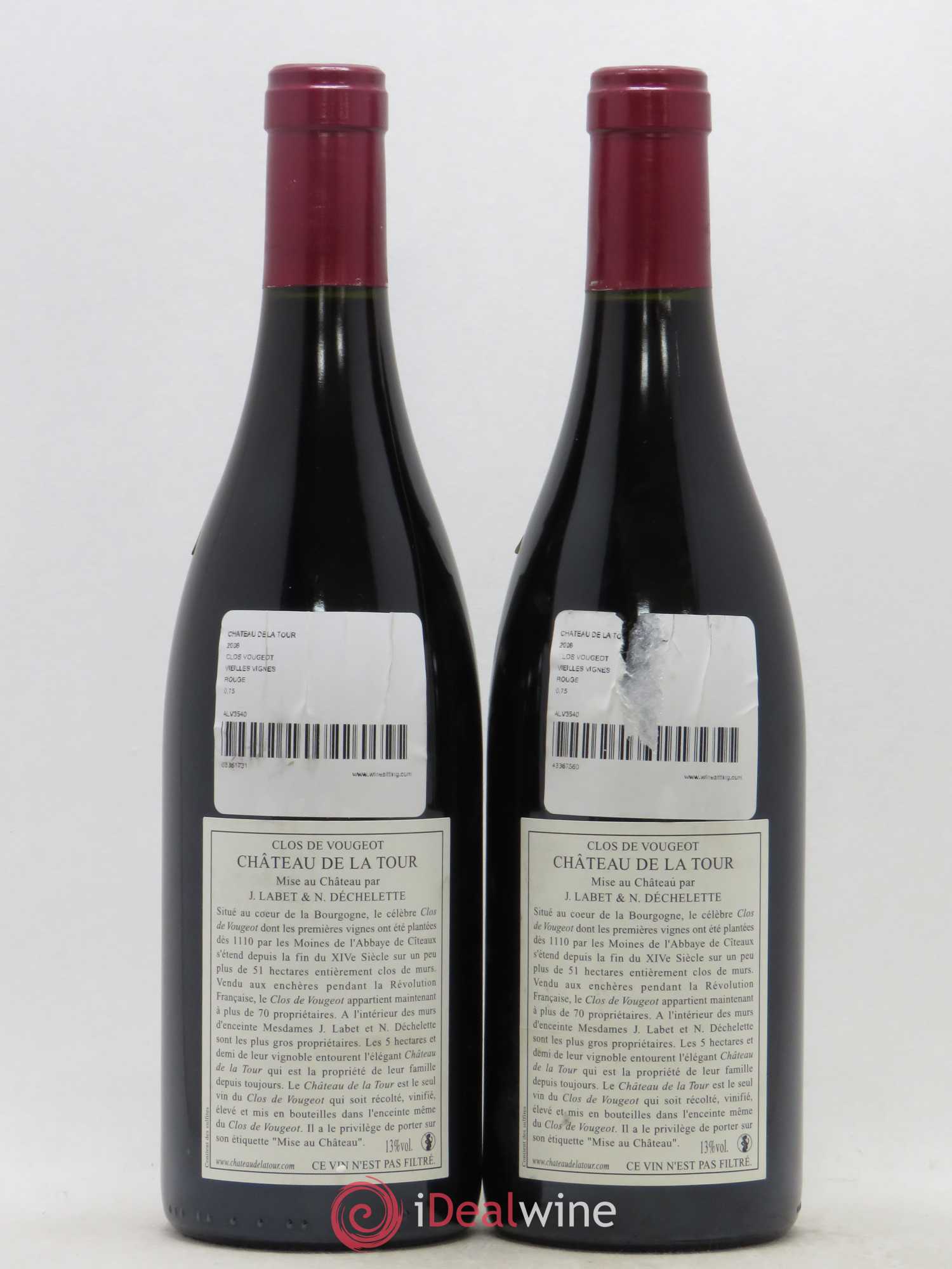 Clos de Vougeot Grand Cru Vieilles Vignes Château de La Tour 2006 - Lot de 2 bouteilles - 1