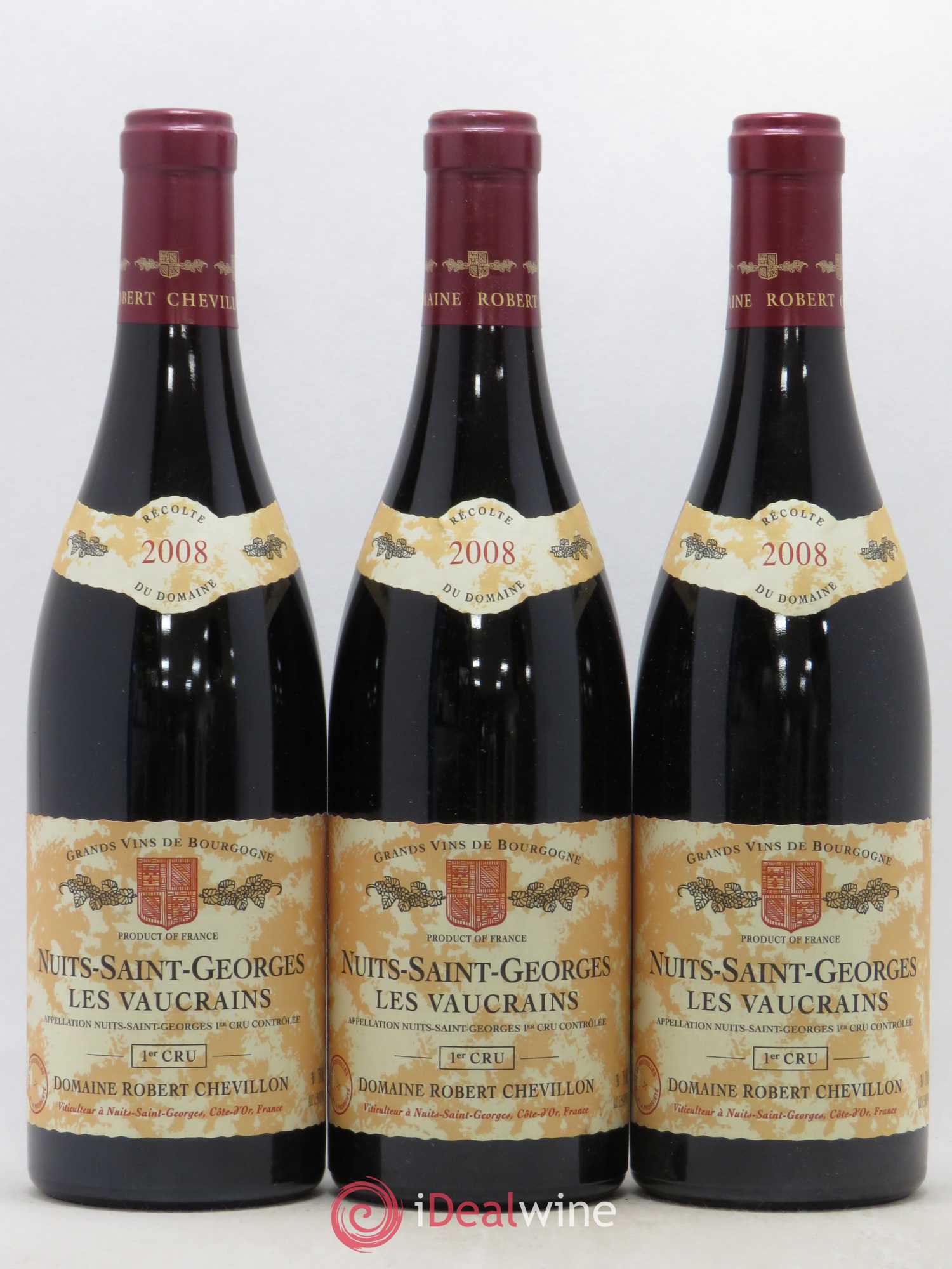 Nuits-Saint-Georges 1er Cru Les Vaucrains Robert Chevillon 2008 - Lot de 3 bouteilles - 0