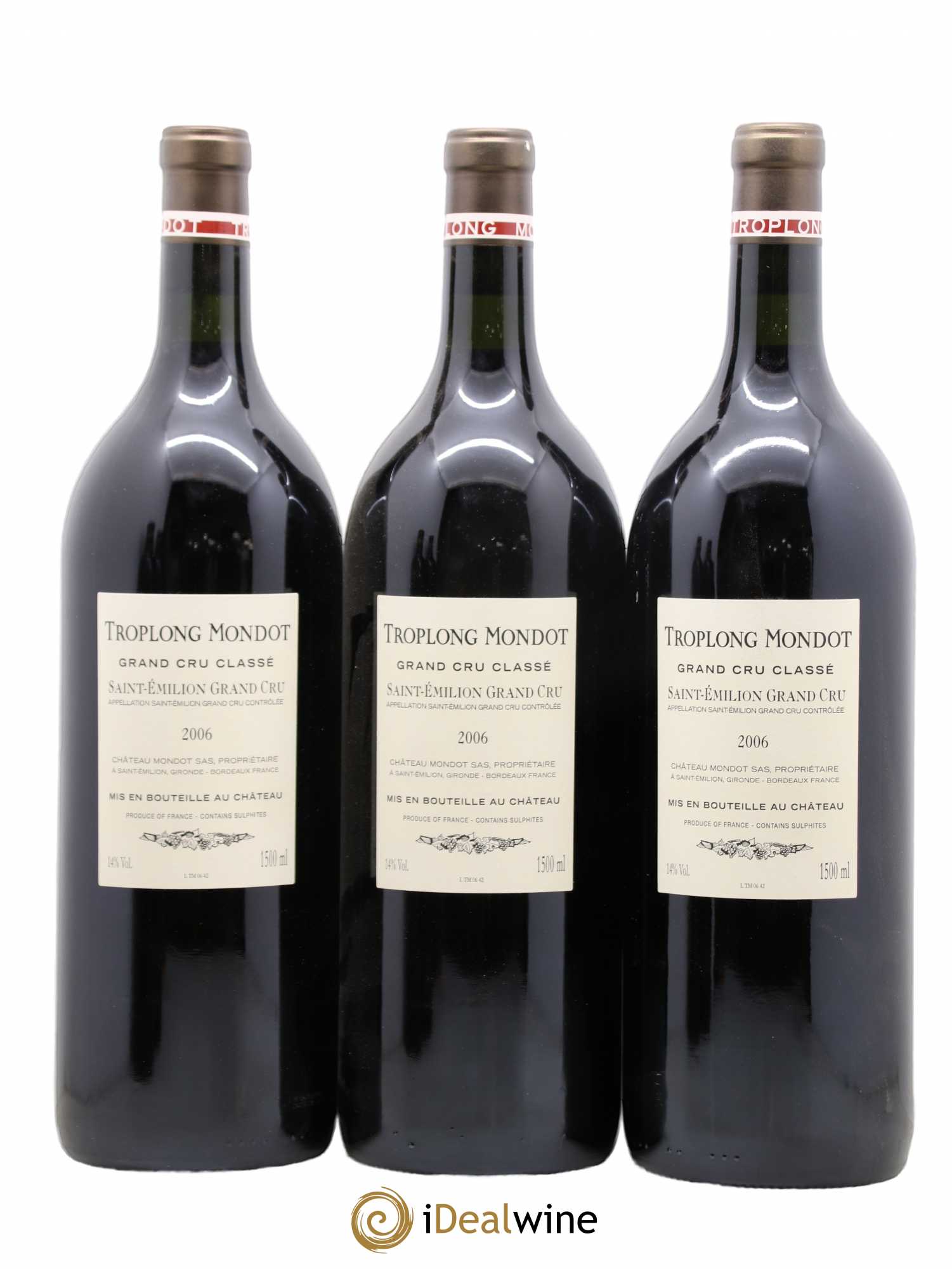 Château Troplong Mondot 1er Grand Cru Classé B 2006 - Lot de 3 magnums - 1