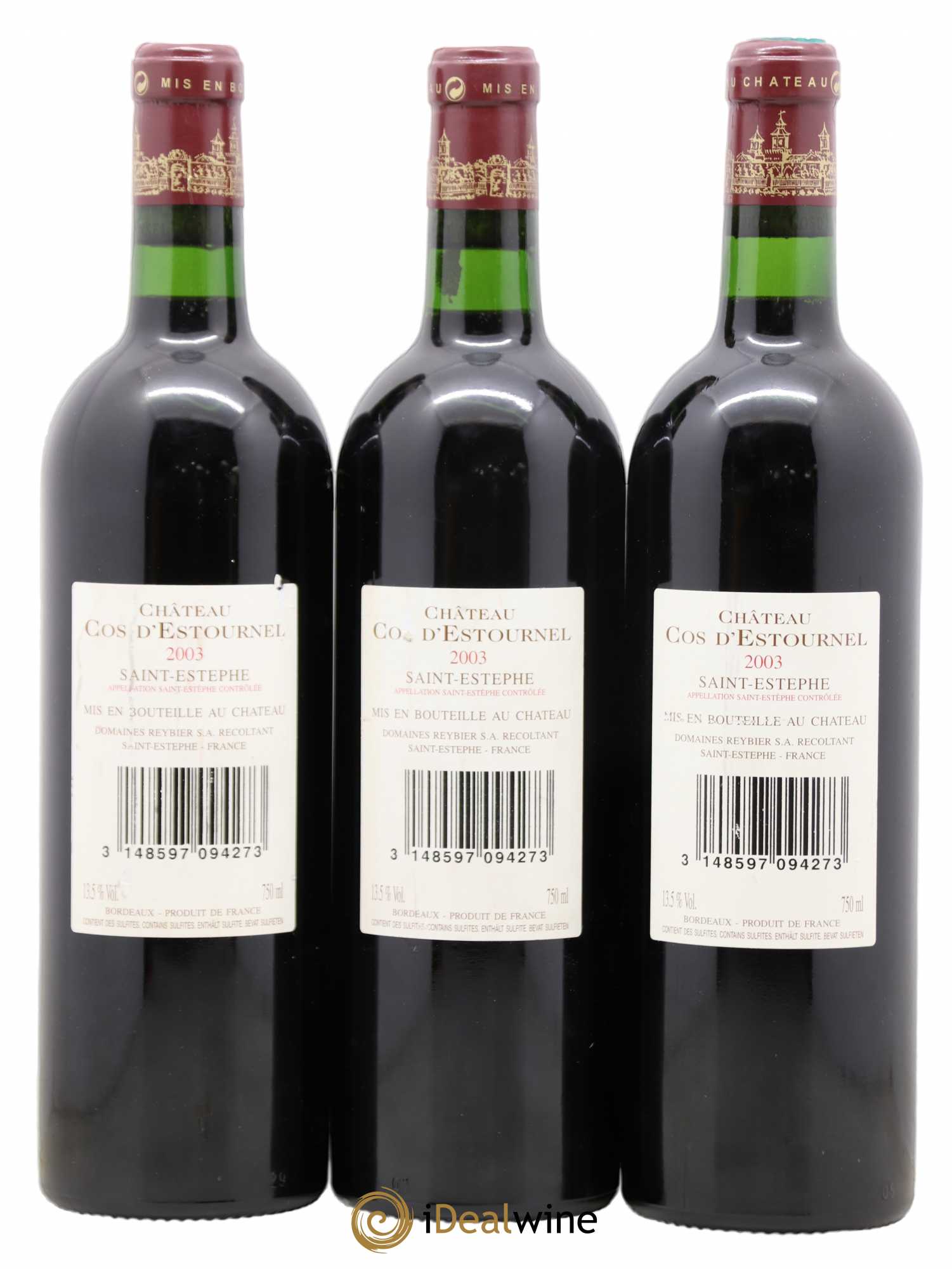 Cos d'Estournel 2ème Grand Cru Classé 2003 - Lot de 3 bouteilles - 1