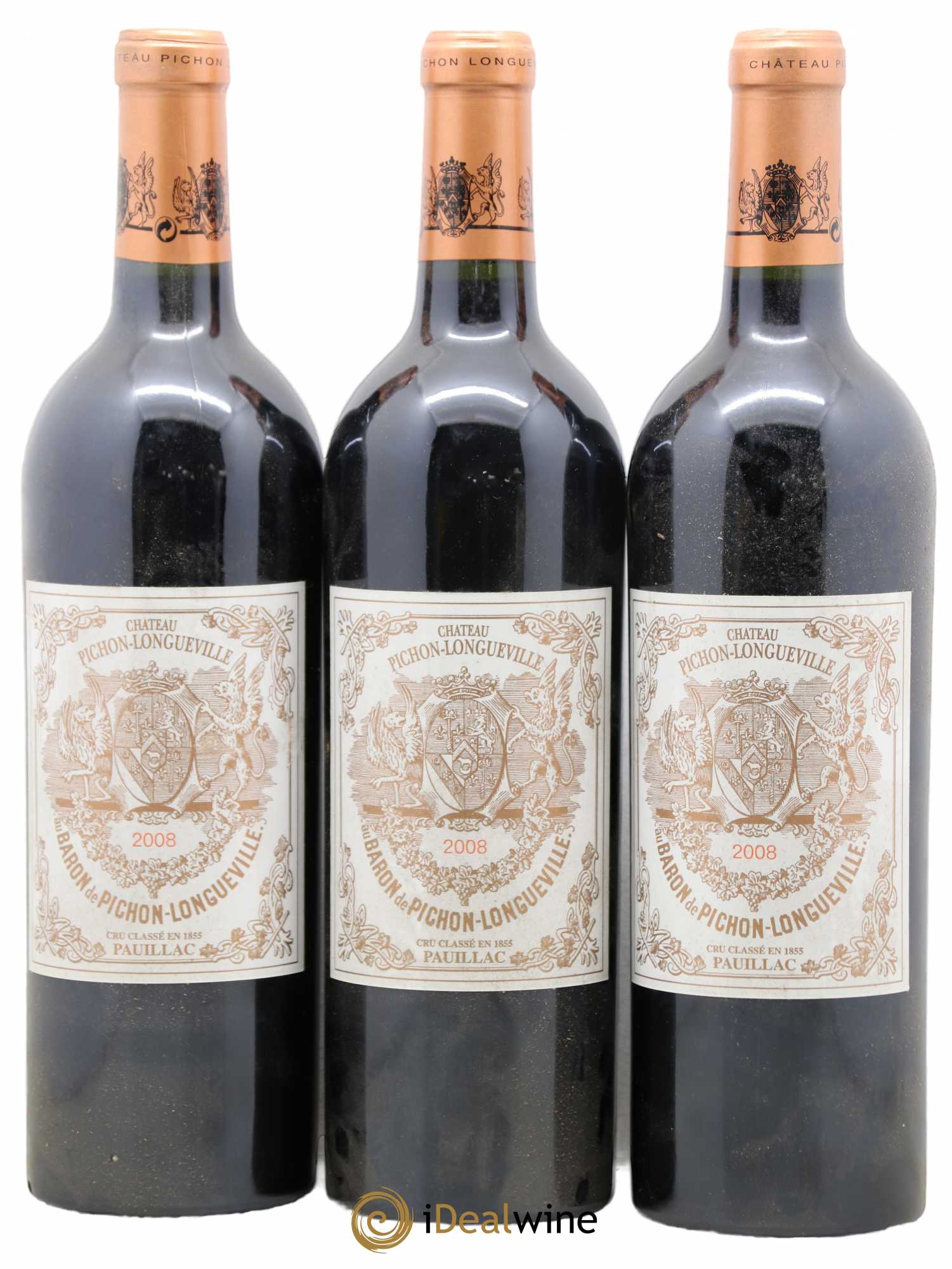 Pichon Longueville Baron 2ème Grand Cru Classé 2008 - Lot de 3 bouteilles - 0