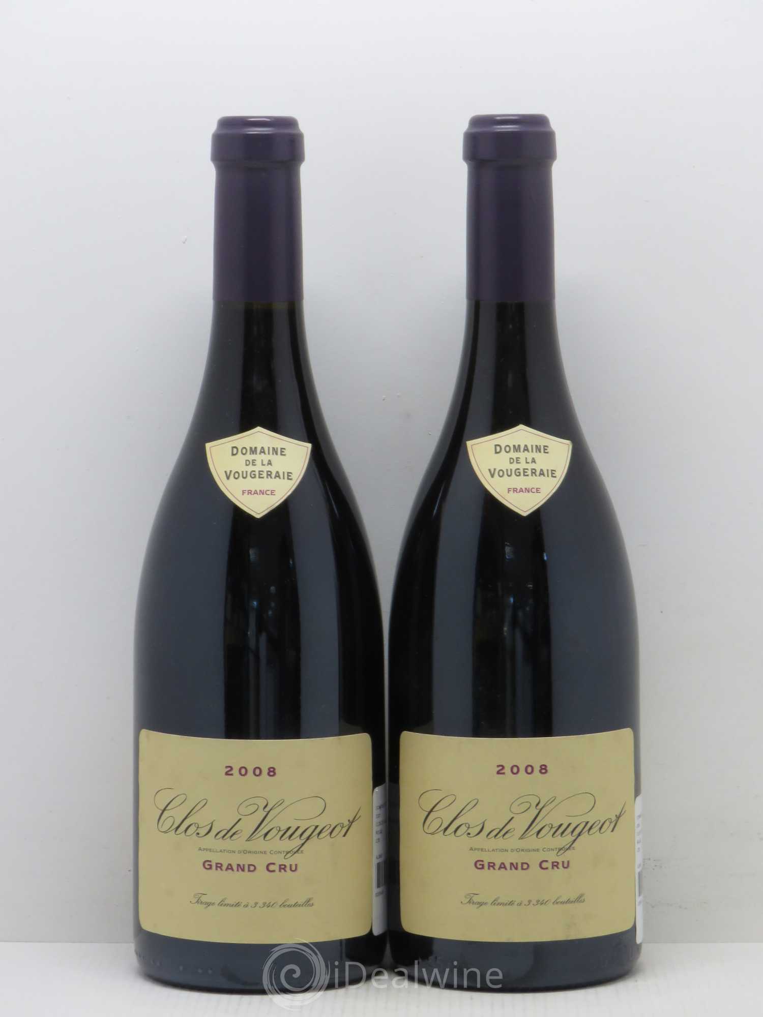 Clos de Vougeot Grand Cru La Vougeraie 2008 - Lot de 2 bouteilles - 0