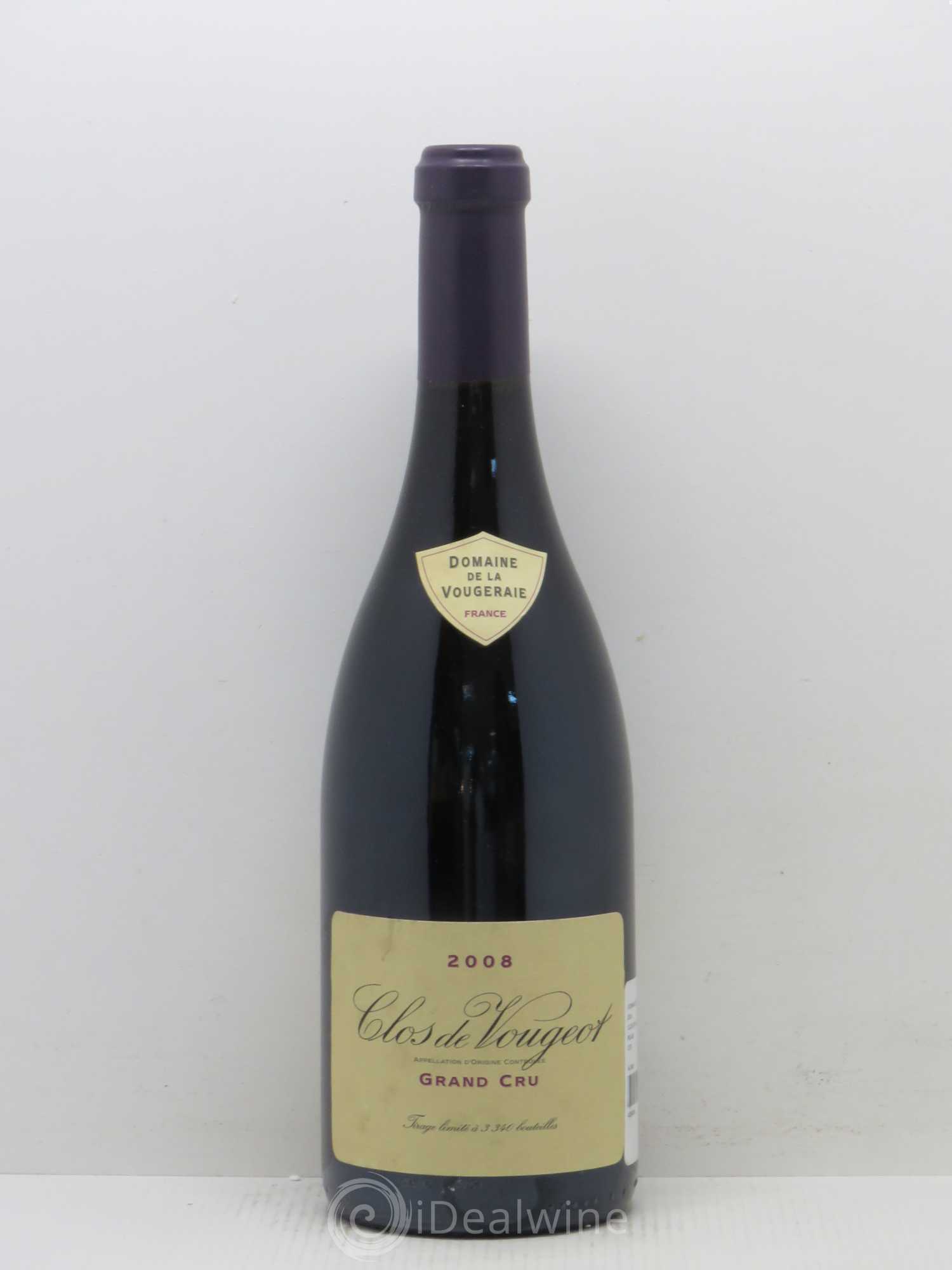 Clos de Vougeot Grand Cru La Vougeraie 2008 - Lot de 1 bouteille - 0