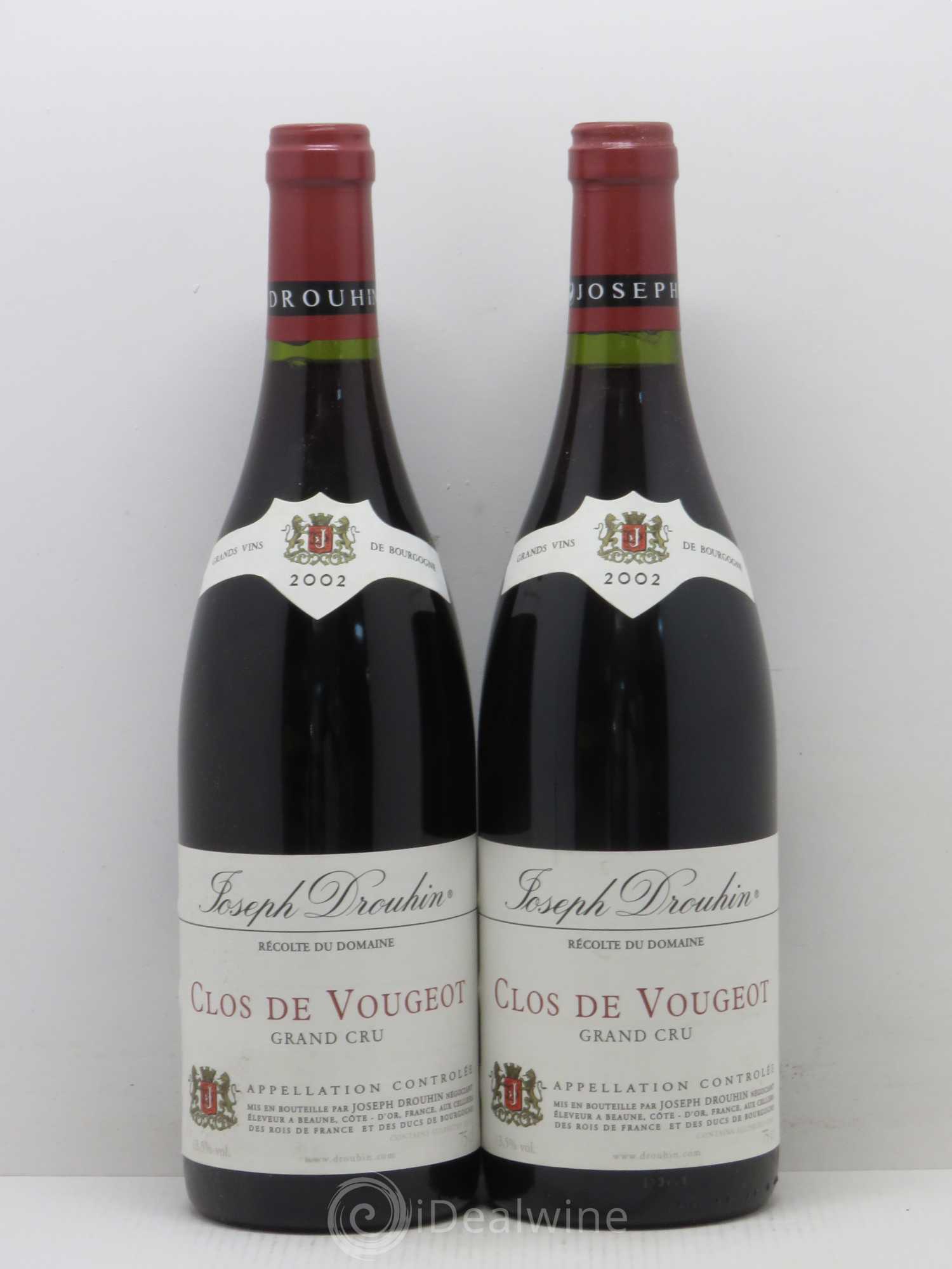 Clos de Vougeot Grand Cru Joseph Drouhin 2002 - Lot de 2 bouteilles - 0