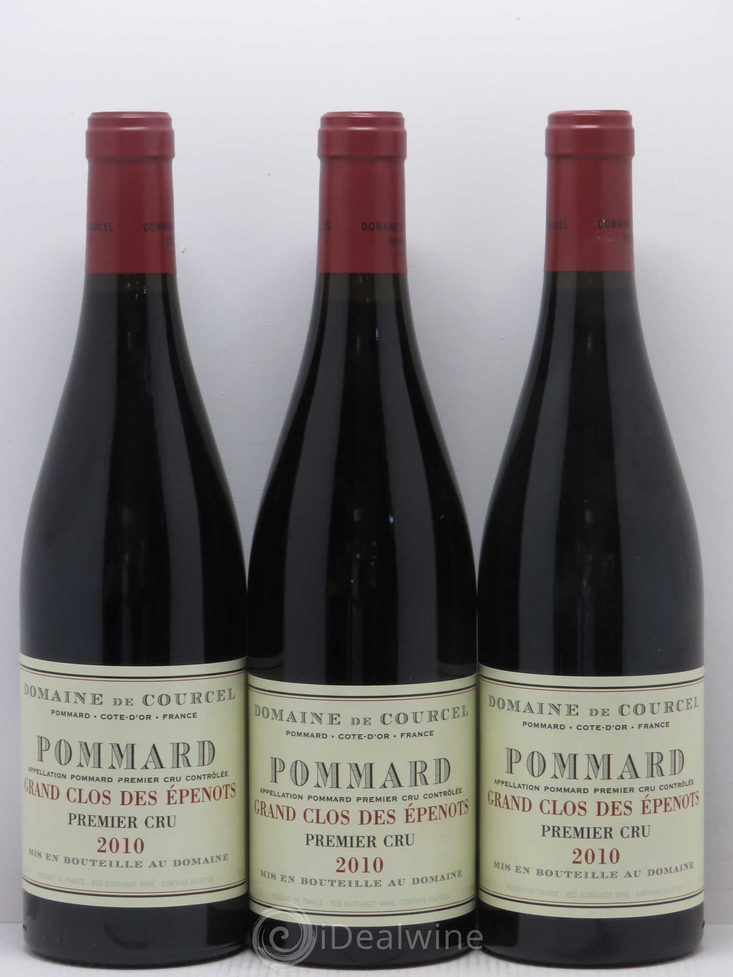 Pommard 1er Cru Grand Clos des Epenots de Courcel (Domaine) 2010 - Lot de 3 bouteilles - 0