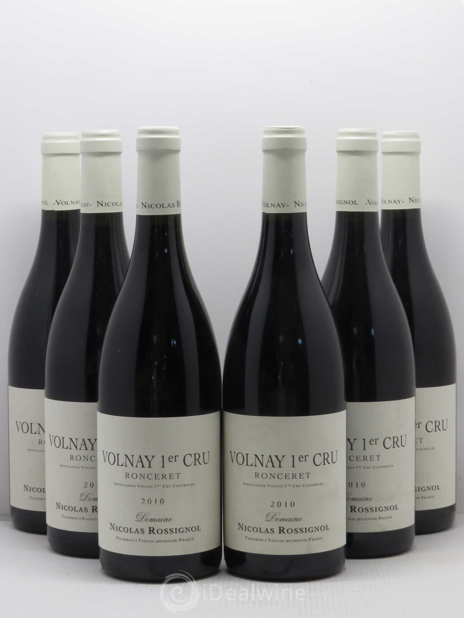Volnay 1er Cru Roncerets Domaine Nicolas Rossignol 2010 - Lot of 6 bottles - 0