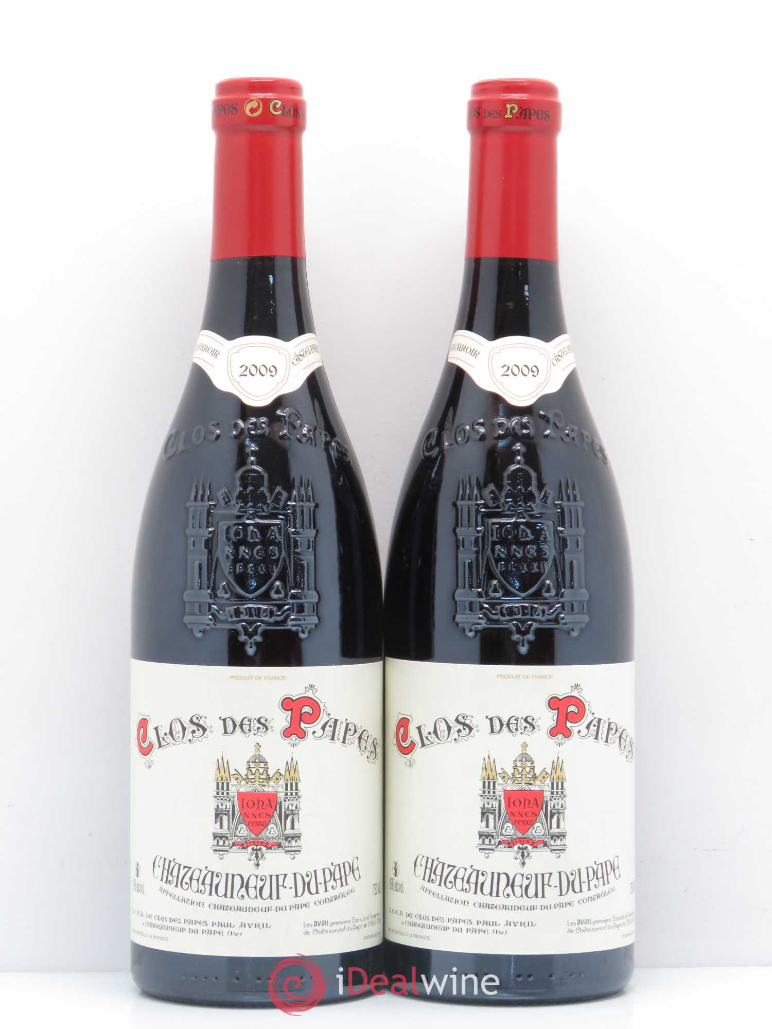 Châteauneuf-du-Pape Clos des Papes - Paul Avril 2009 - Lot de 2 bouteilles - 0
