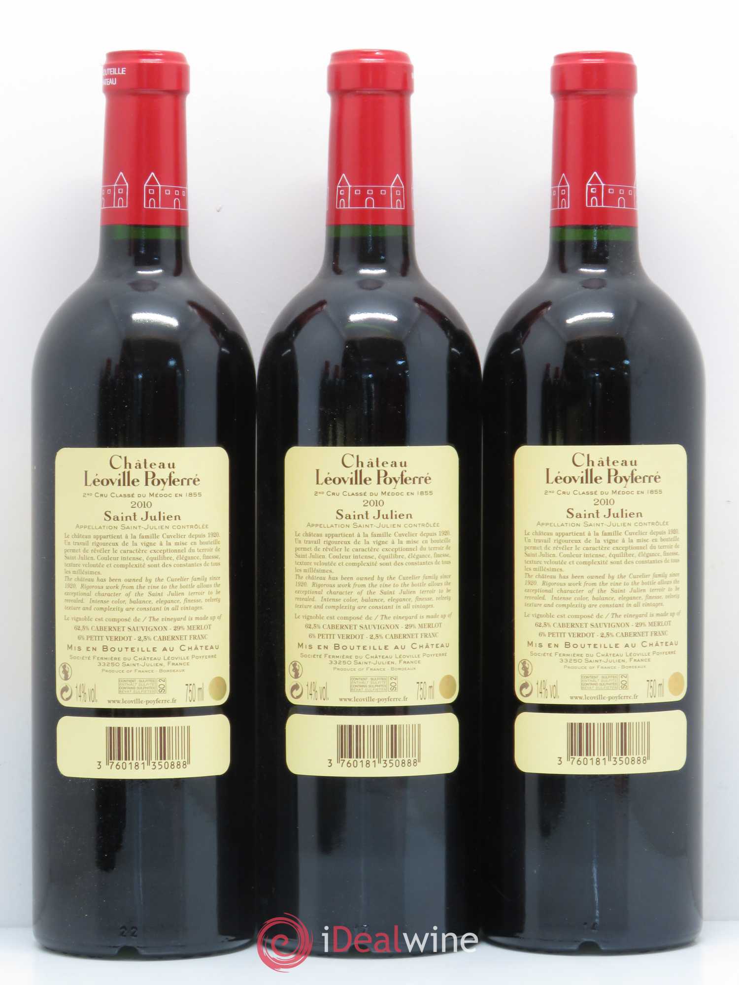 Château Léoville Poyferré 2ème Grand Cru Classé 2010 - Lot de 6 bouteilles - 4