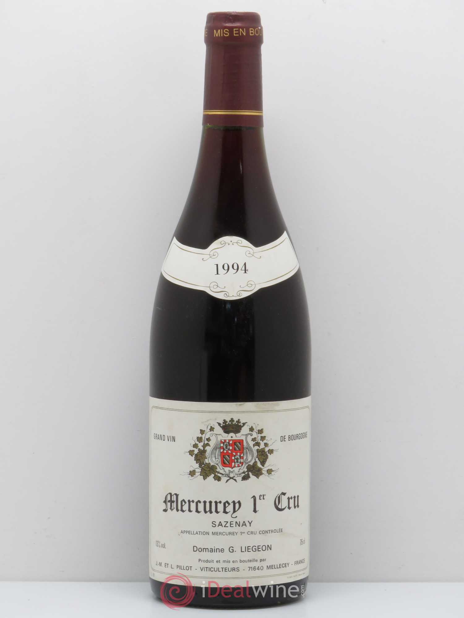 Mercurey 1er Cru Sazenay Liegeon (sans prix de réserve) 1994 - Posten von 1 Flasche - 0