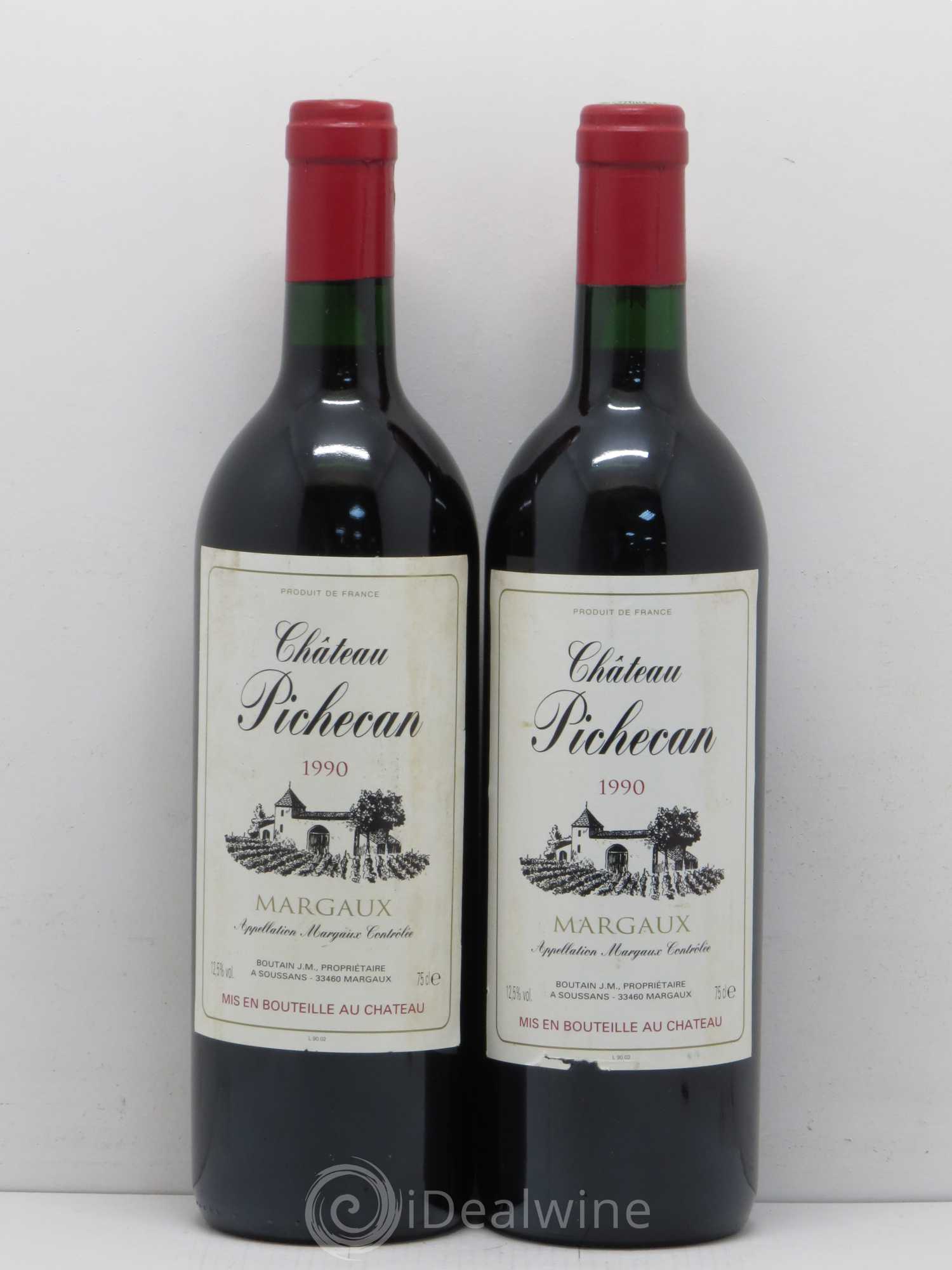 Bordeaux Chateau Pichecan Margaux 1990 - Posten von 2 Flaschen - 0