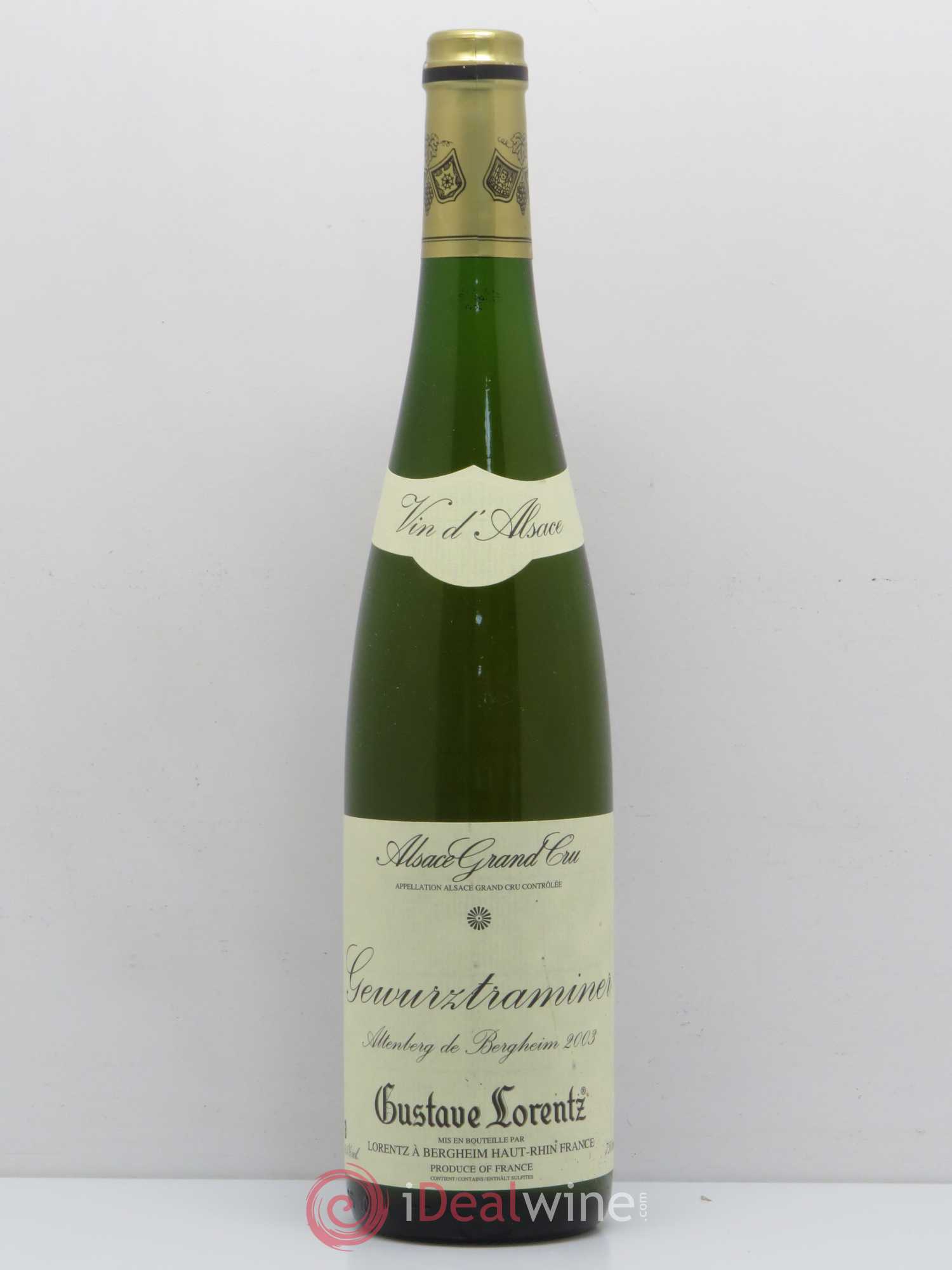Gewurztraminer Grand Cru Altenberg de Bergheim Domaine Gustave Lorentz 2003 - Posten von 1 Flasche - 0