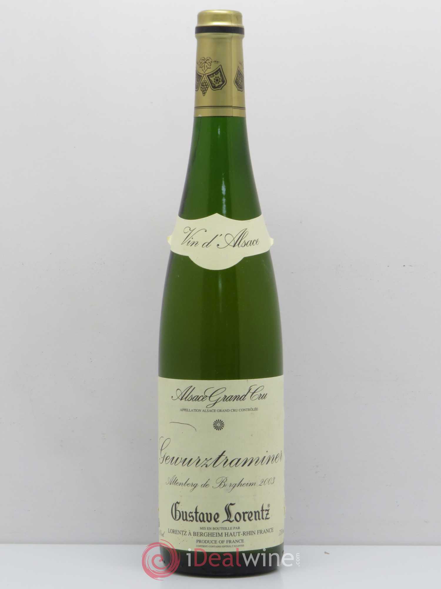 Gewurztraminer Grand Cru Altenberg de Bergheim Domaine Gustave Lorentz 2003 - Posten von 1 Flasche - 0