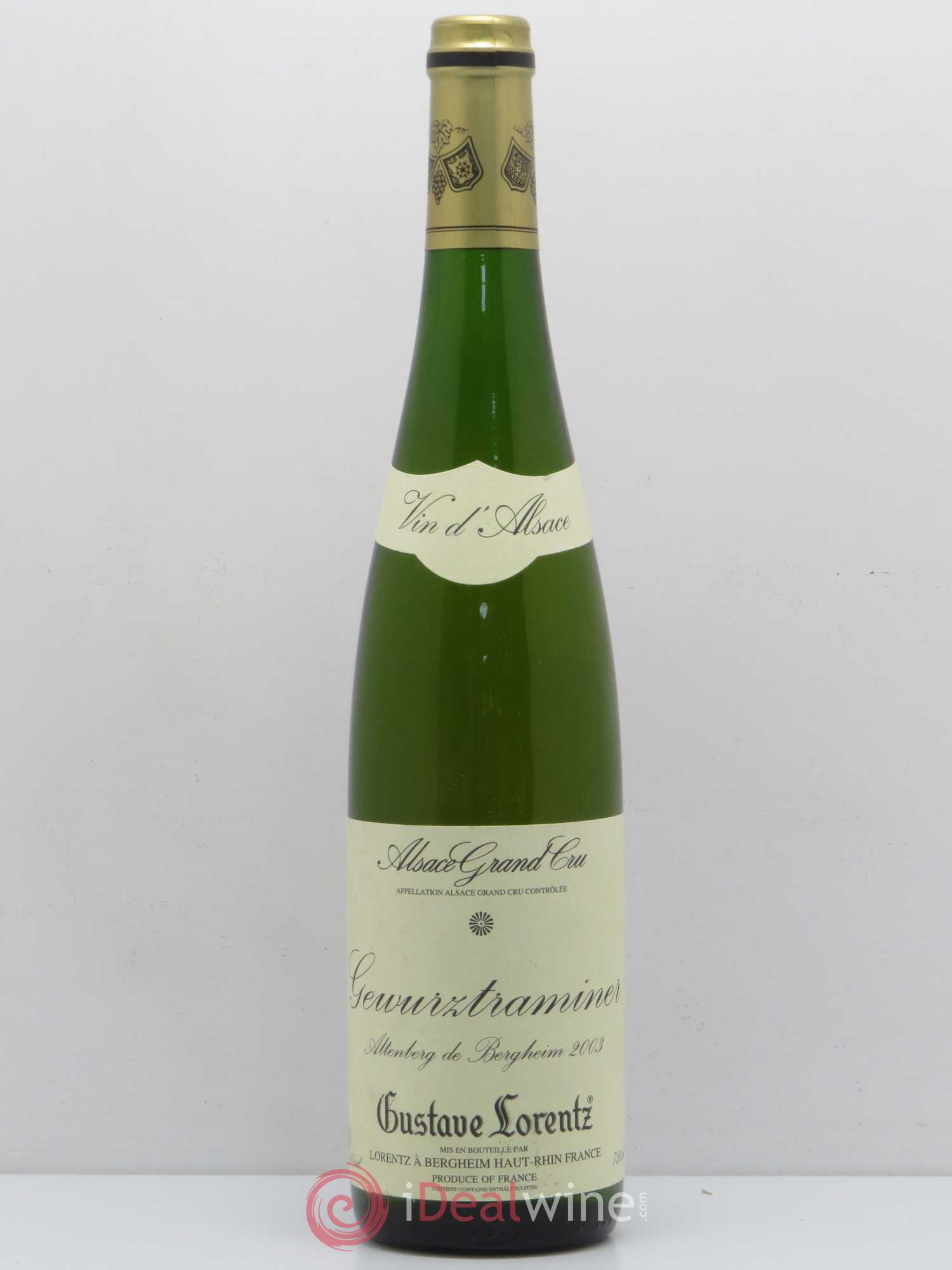 Gewurztraminer Grand Cru Altenberg de Bergheim Domaine Gustave Lorentz 2003 - Posten von 1 Flasche - 0