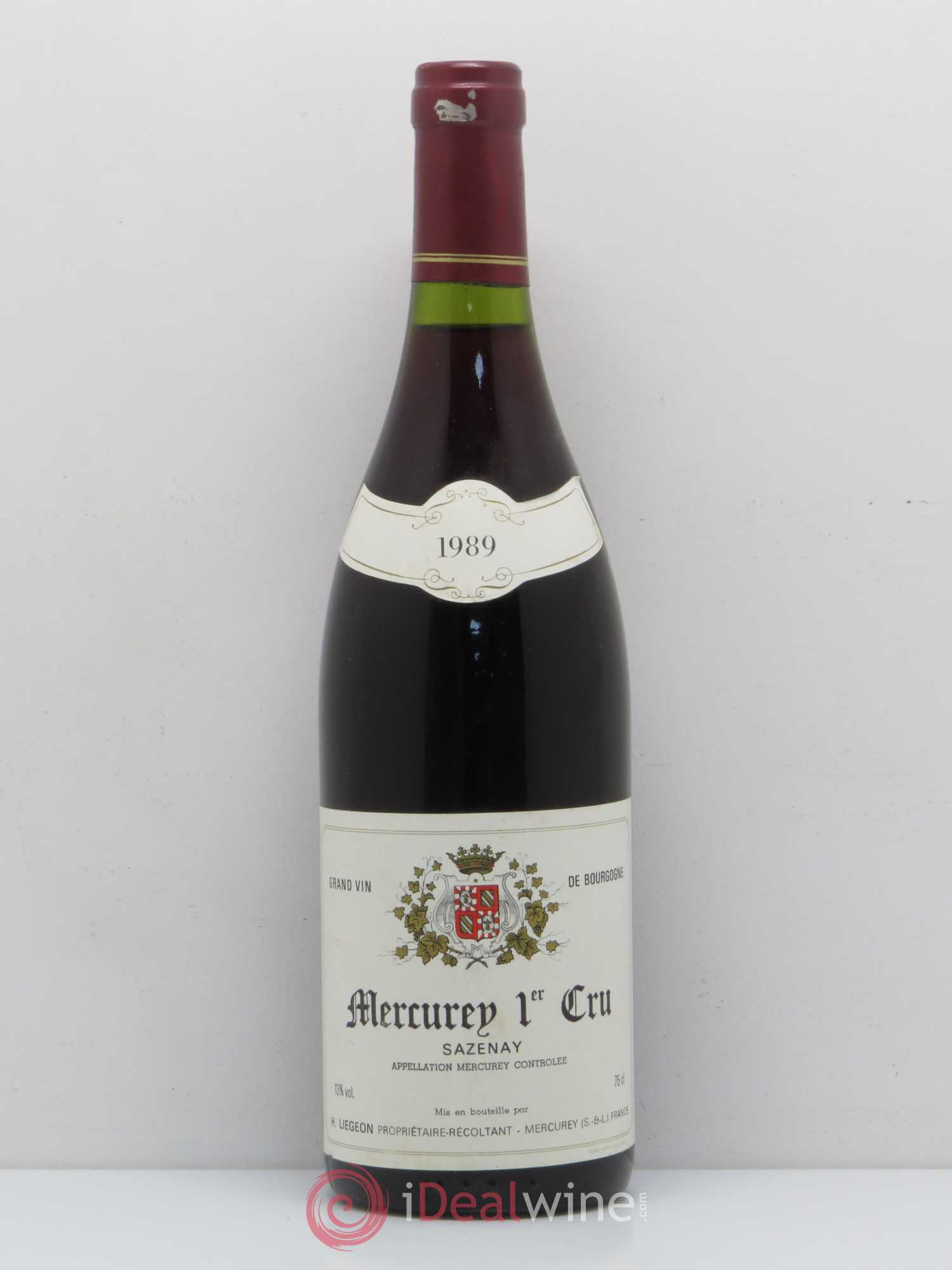 Mercurey 1er Cru Sazenay Liegeon (sans prix de réserve) 1989 - Posten von 1 Flasche - 0