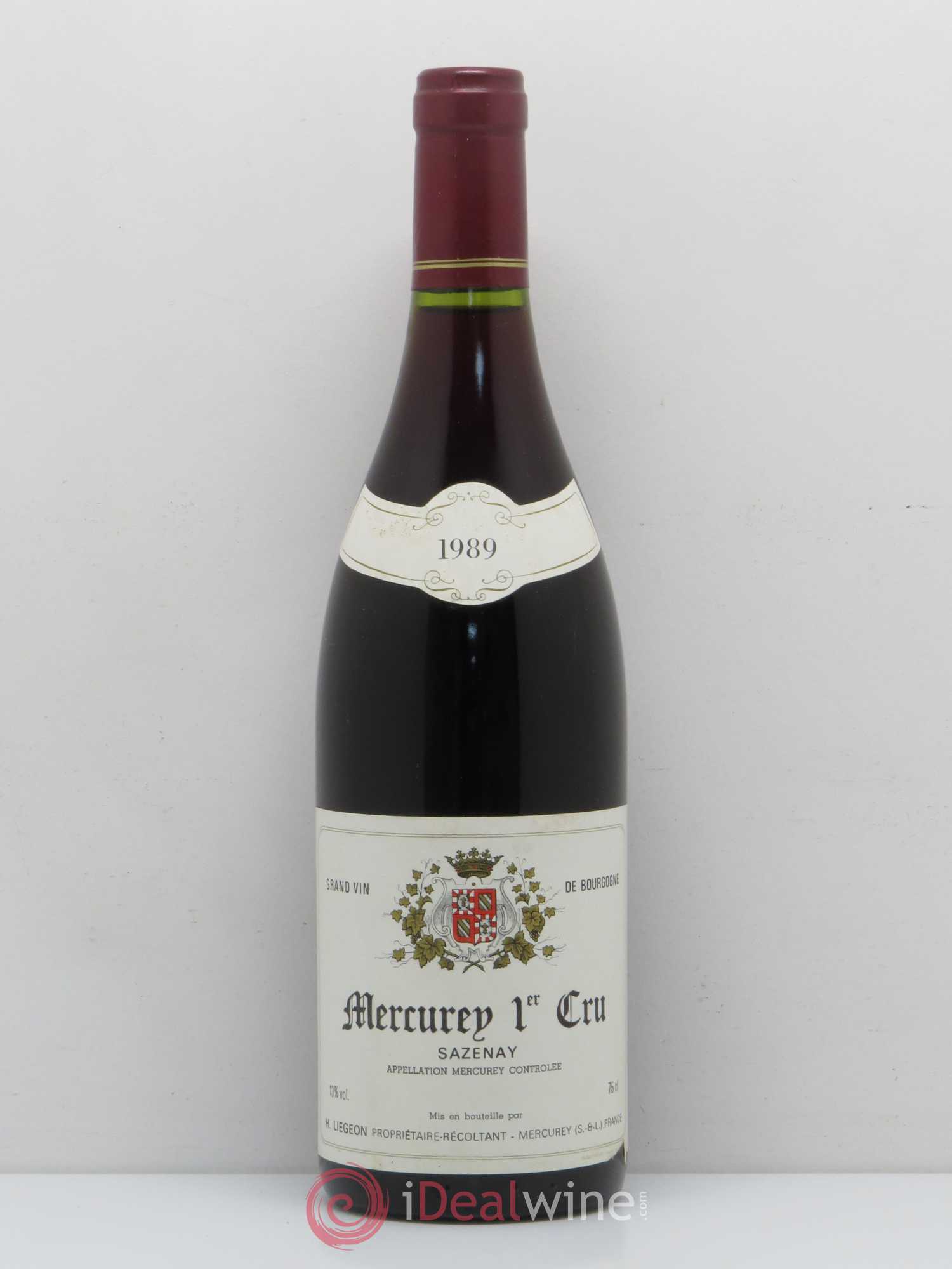 Mercurey 1er Cru Sazenay Liegeon (sans prix de réserve) 1989 - Posten von 1 Flasche - 0