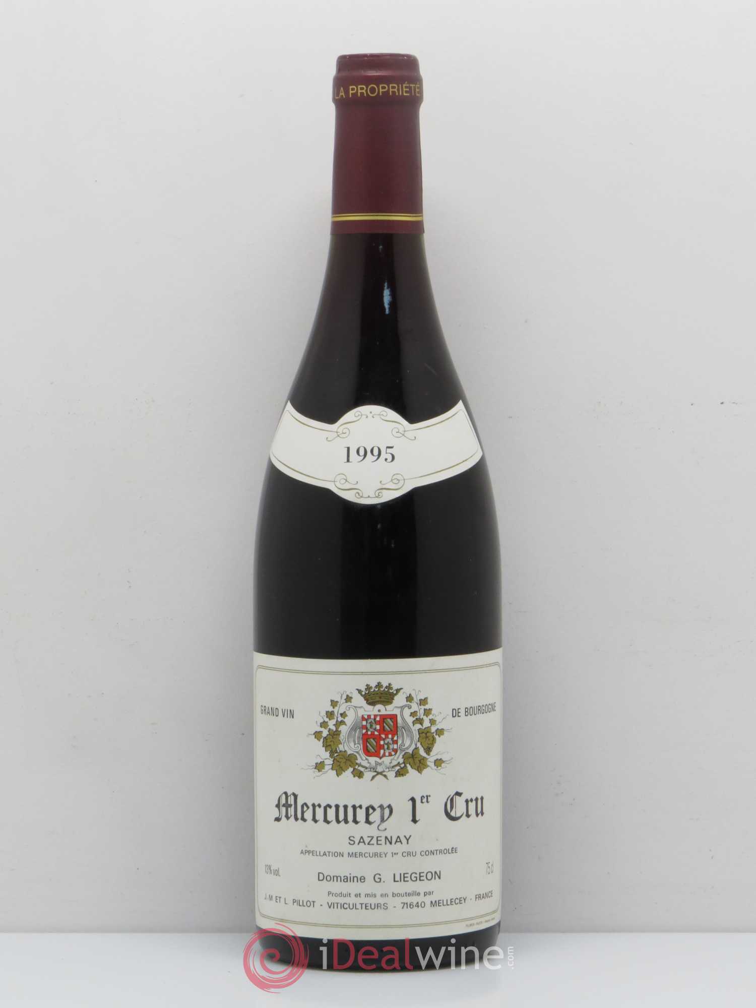 Mercurey 1er Cru Sazenay Liegeon (sans prix de réserve) 1995 - Posten von 1 Flasche - 0