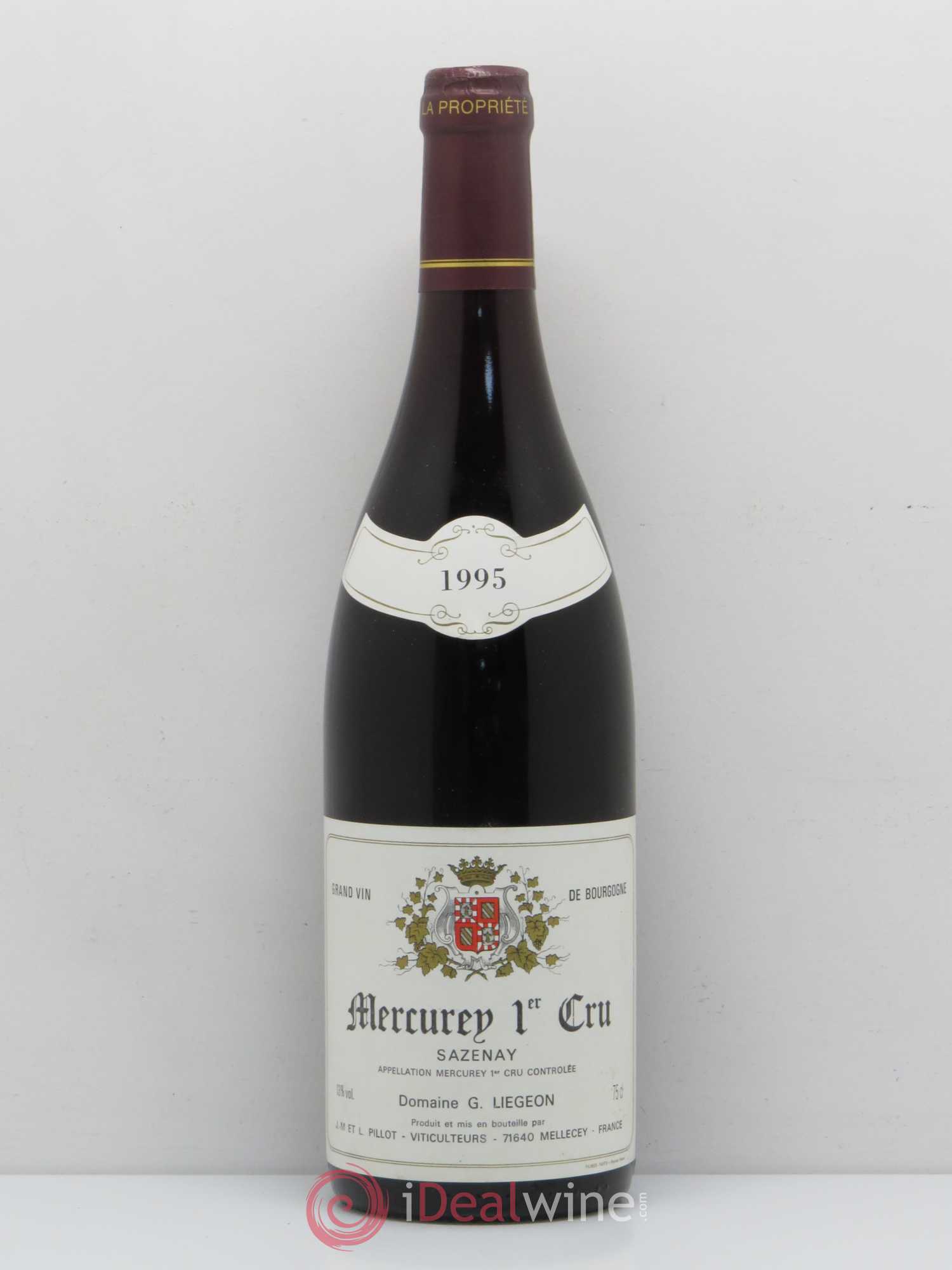 Mercurey 1er Cru Sazenay Liegeon (sans prix de réserve) 1995 - Posten von 1 Flasche - 0