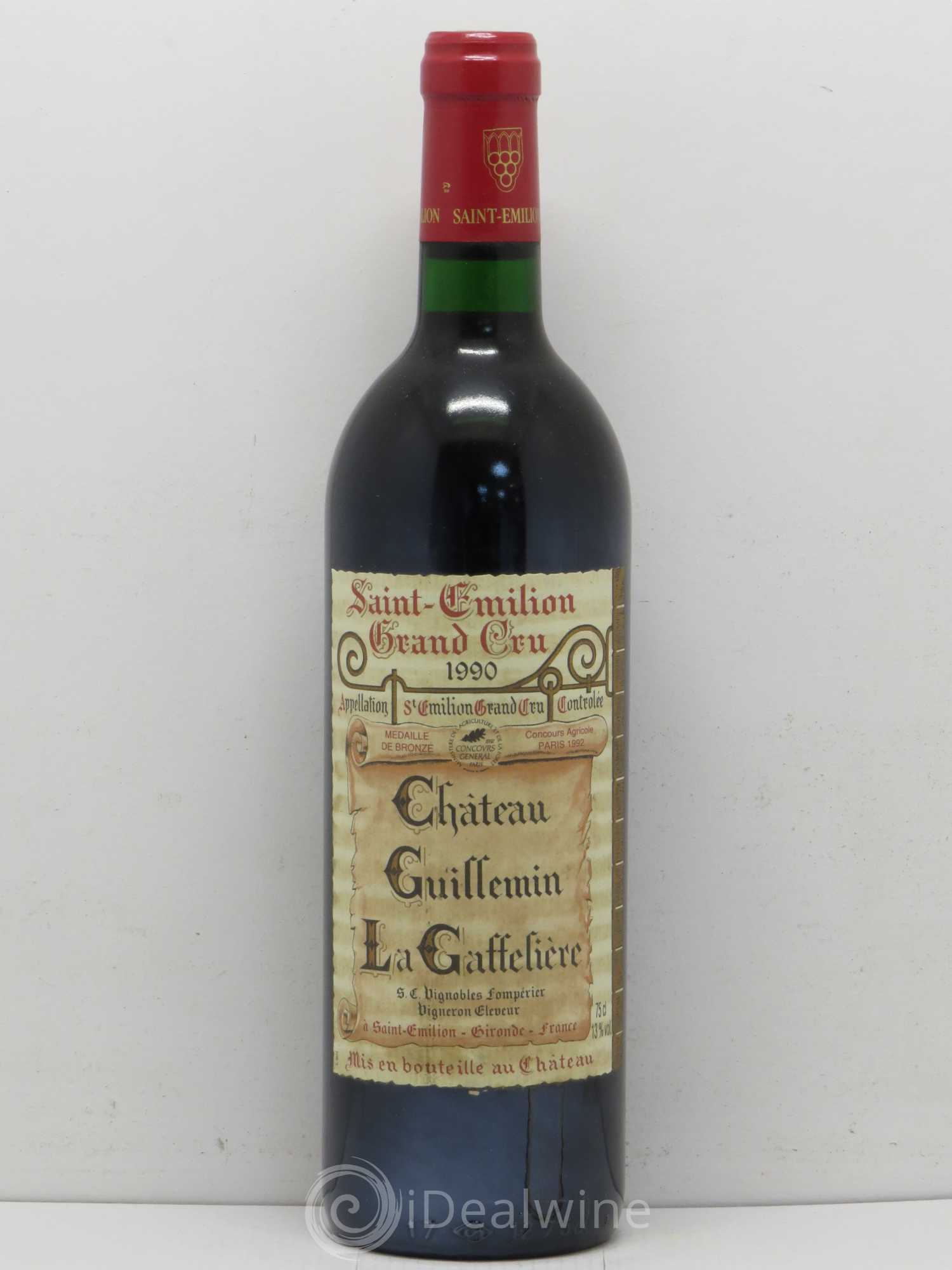 Saint-Émilion Chateau Guillemin La Gaffelière 1990 - Posten von 1 Flasche - 0