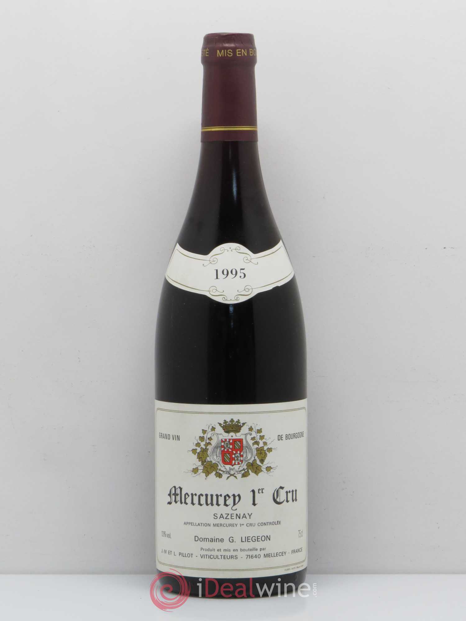 Mercurey 1er Cru Sazenay Liegeon (sans prix de réserve) 1995 - Posten von 1 Flasche - 0