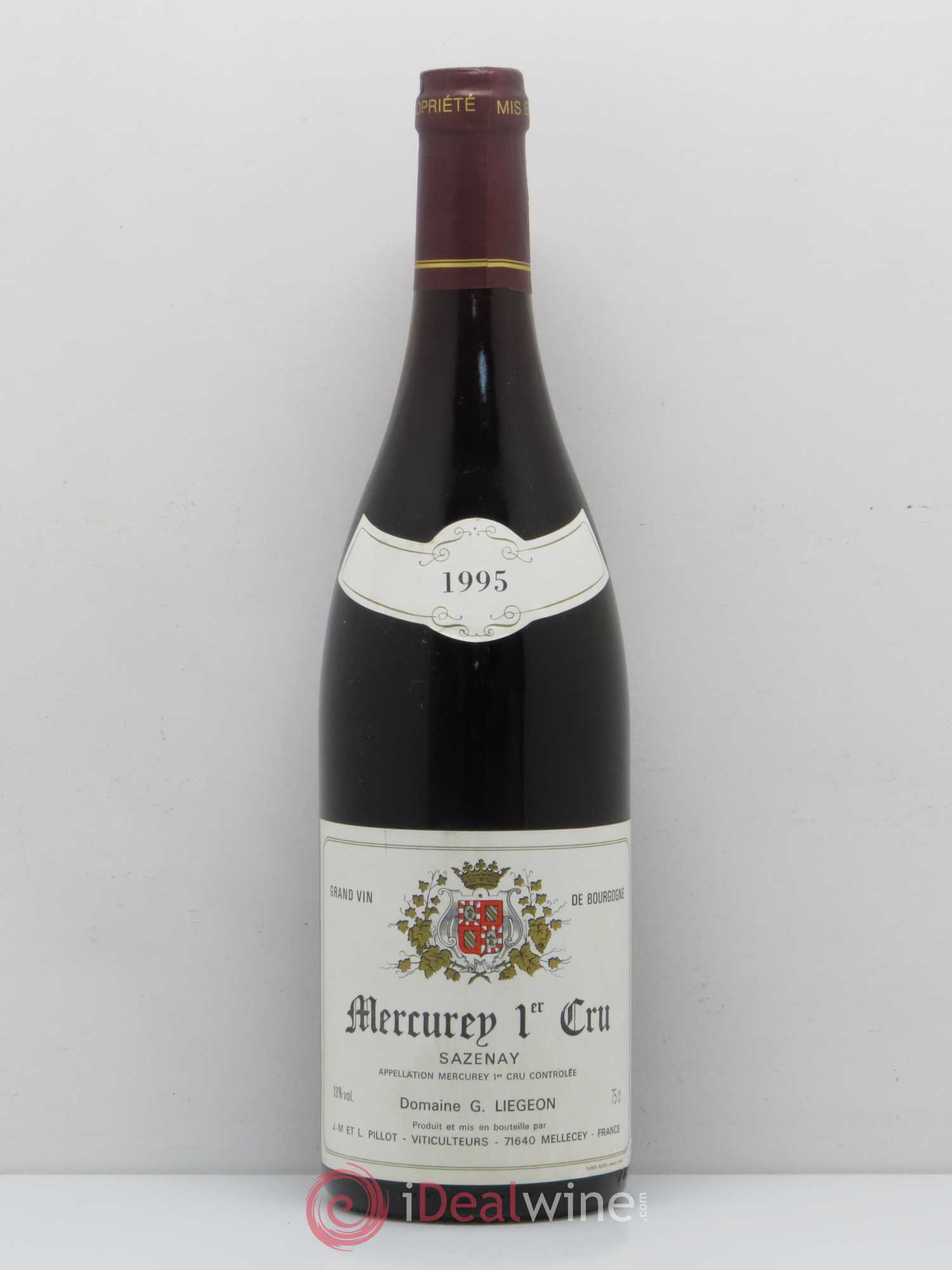 Mercurey 1er Cru Sazenay Liegeon (sans prix de réserve) 1995 - Posten von 1 Flasche - 0