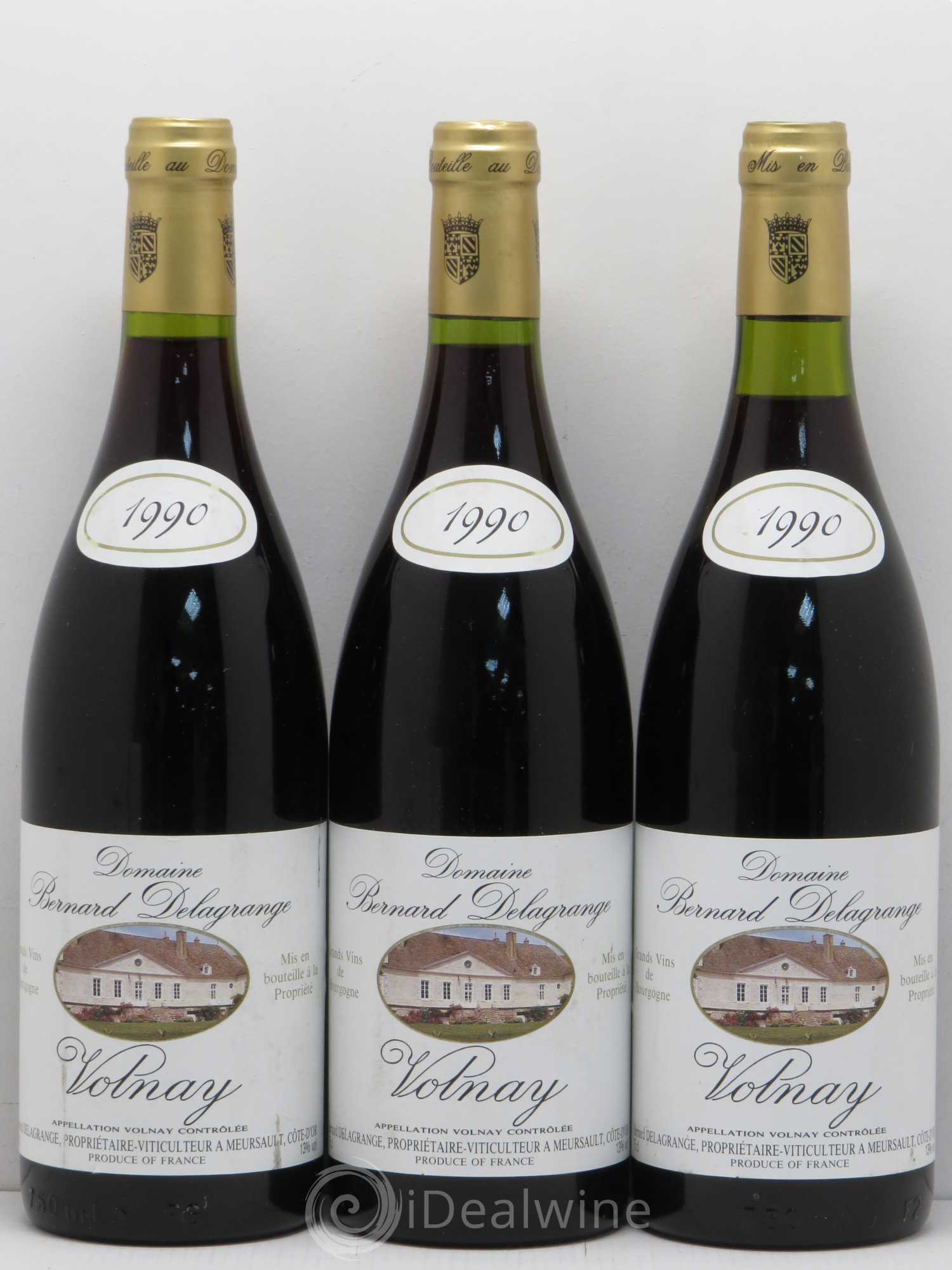 Volnay Domaine Bernard Delagrange 1990 - Posten von 3 Flaschen - 0