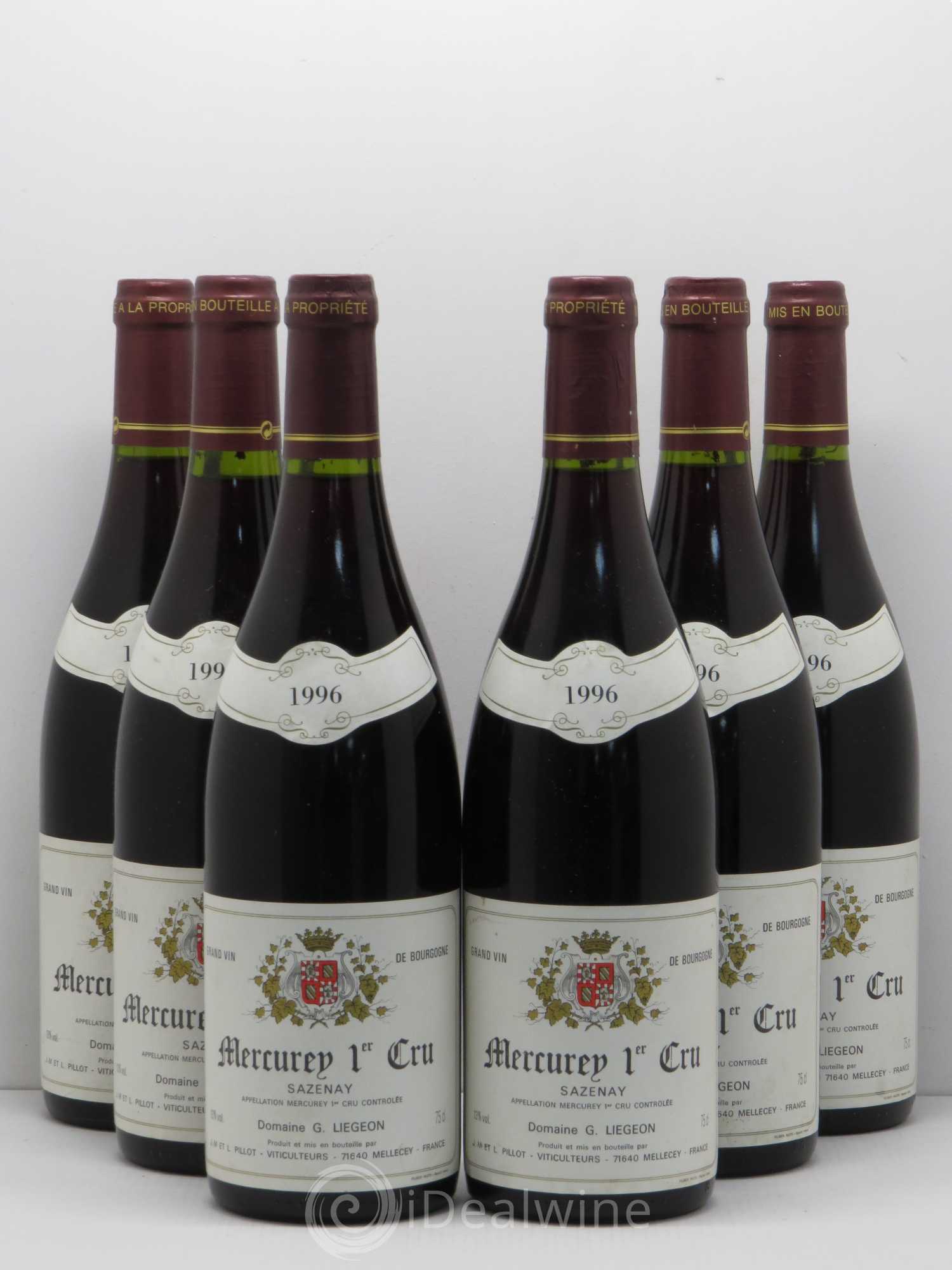 Mercurey 1er Cru Sazenay Liegeon 1996 - Posten von 6 Flaschen - 0