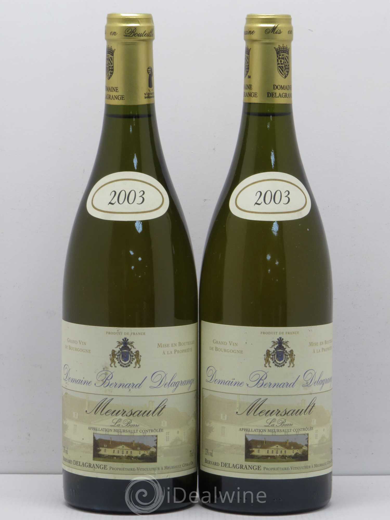 Meursault La Barre Domaine Bernard Delagrange 2003 - Posten von 2 Flaschen - 0