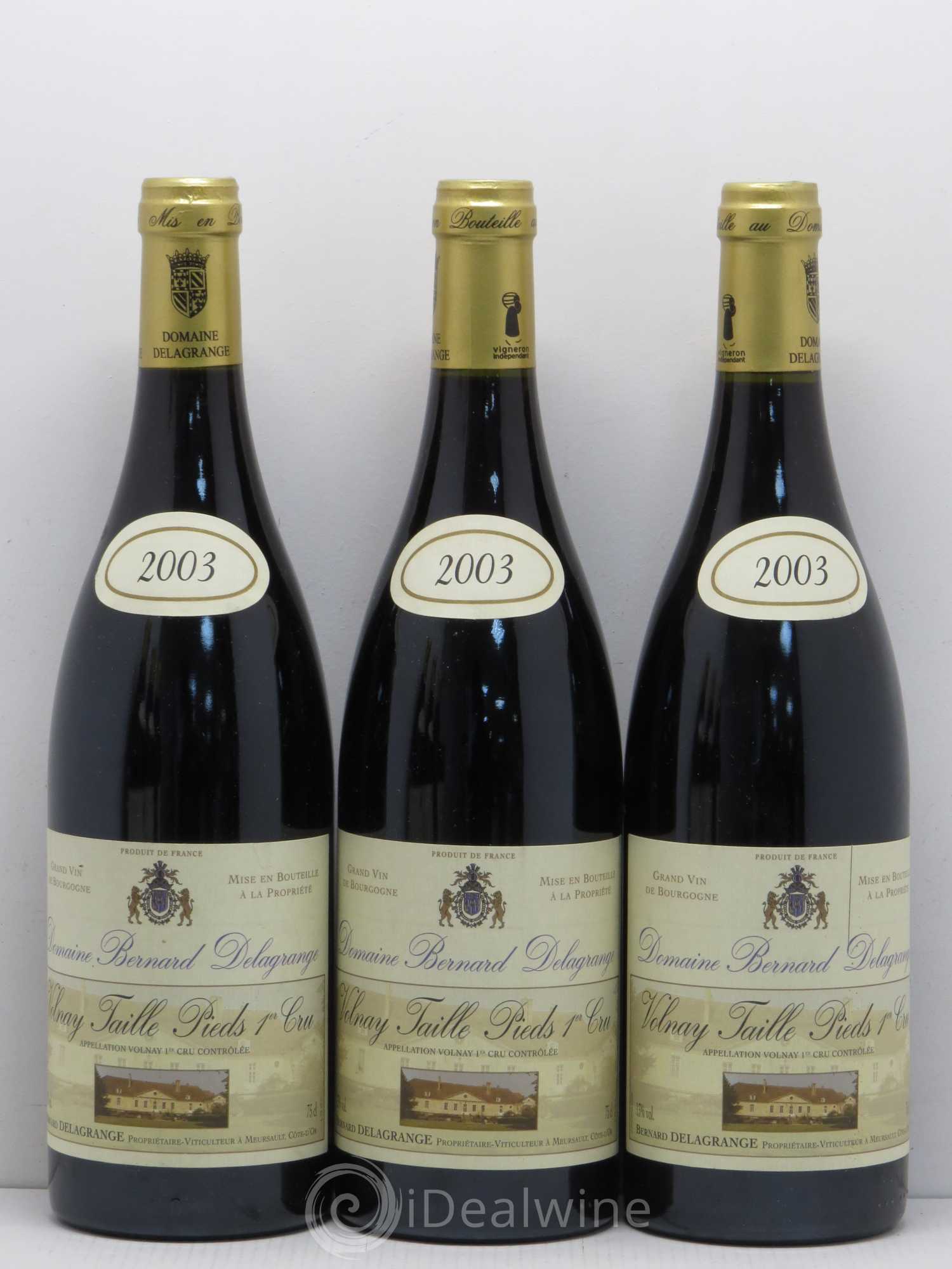 Volnay 1er Cru Taille Pieds Domaine Bernard Delagrange 2003 - Posten von 6 Flaschen - 2
