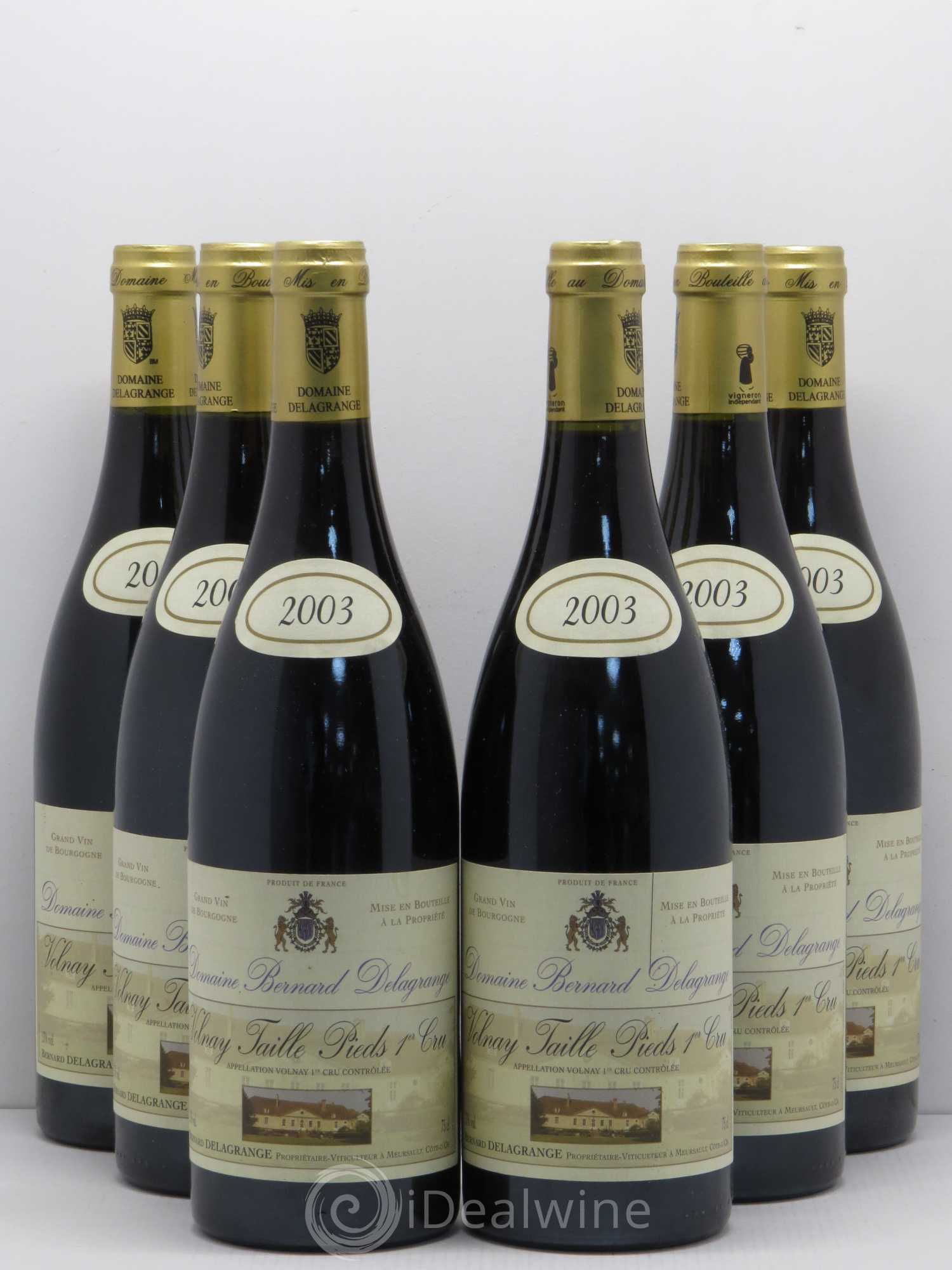 Volnay 1er Cru Taille Pieds Domaine Bernard Delagrange 2003 - Posten von 6 Flaschen - 0