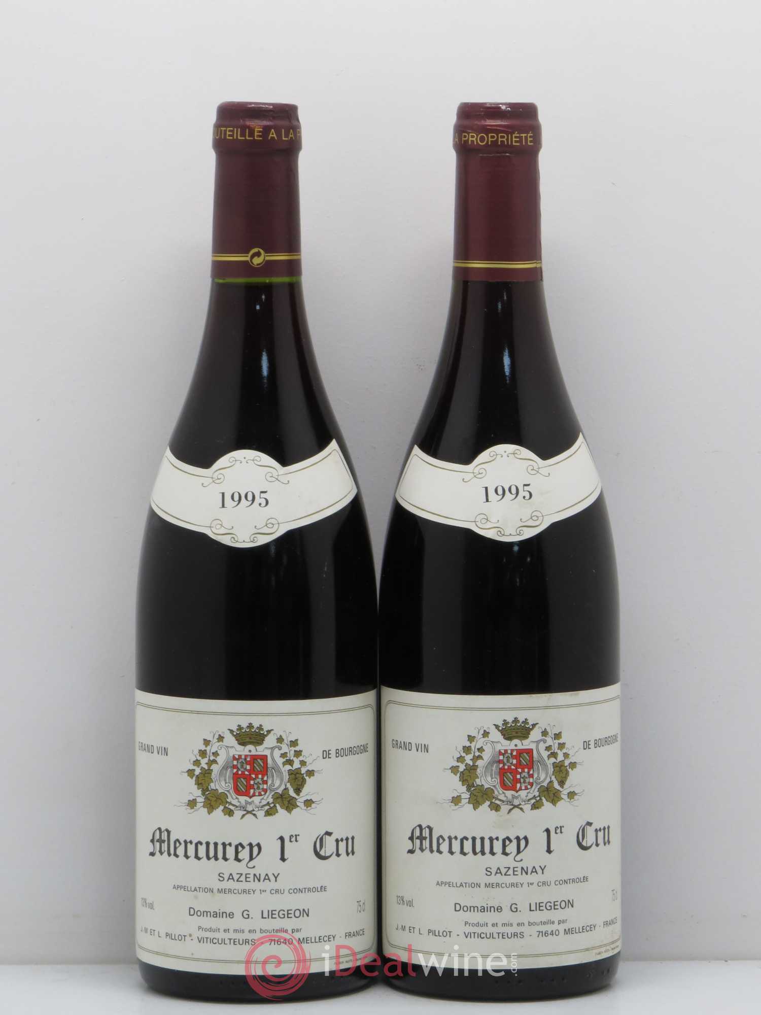 Mercurey 1er Cru Sazenay Liegeon 1995 - Posten von 2 Flaschen - 0
