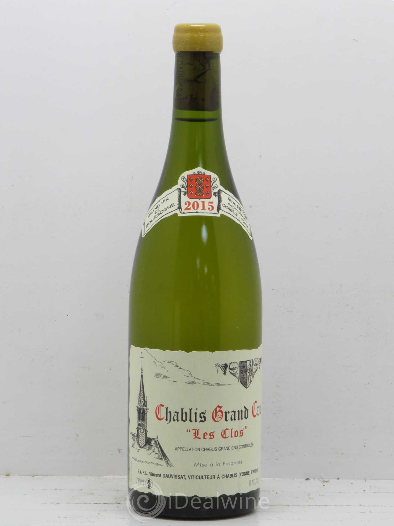 Chablis Grand Cru Les Clos Vincent Dauvissat (Domaine) 2015 - Lot de 1 bouteille - 0