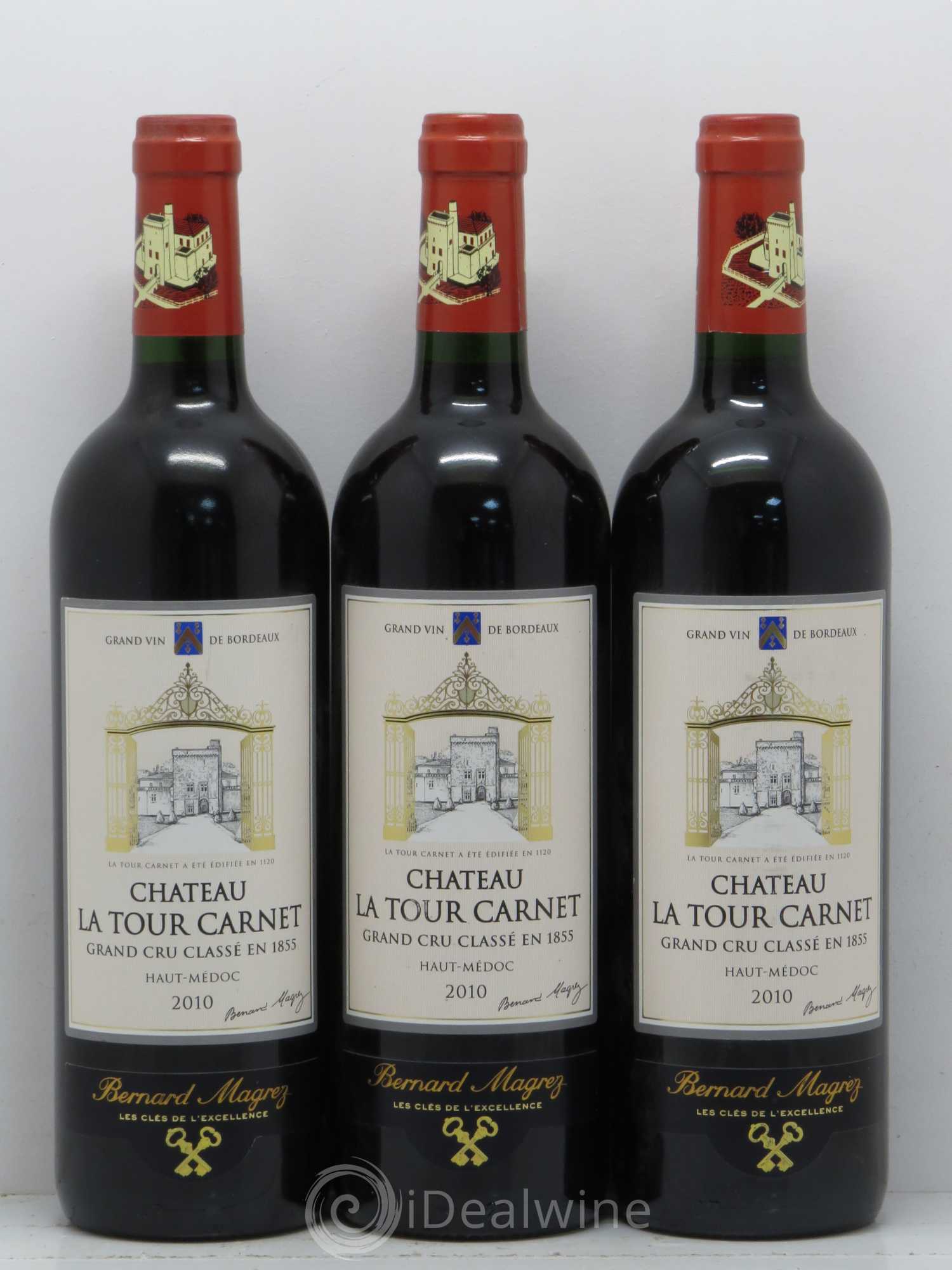 Château la Tour Carnet 4ème Grand Cru Classé 2010 - Lot de 3 bouteilles - 0