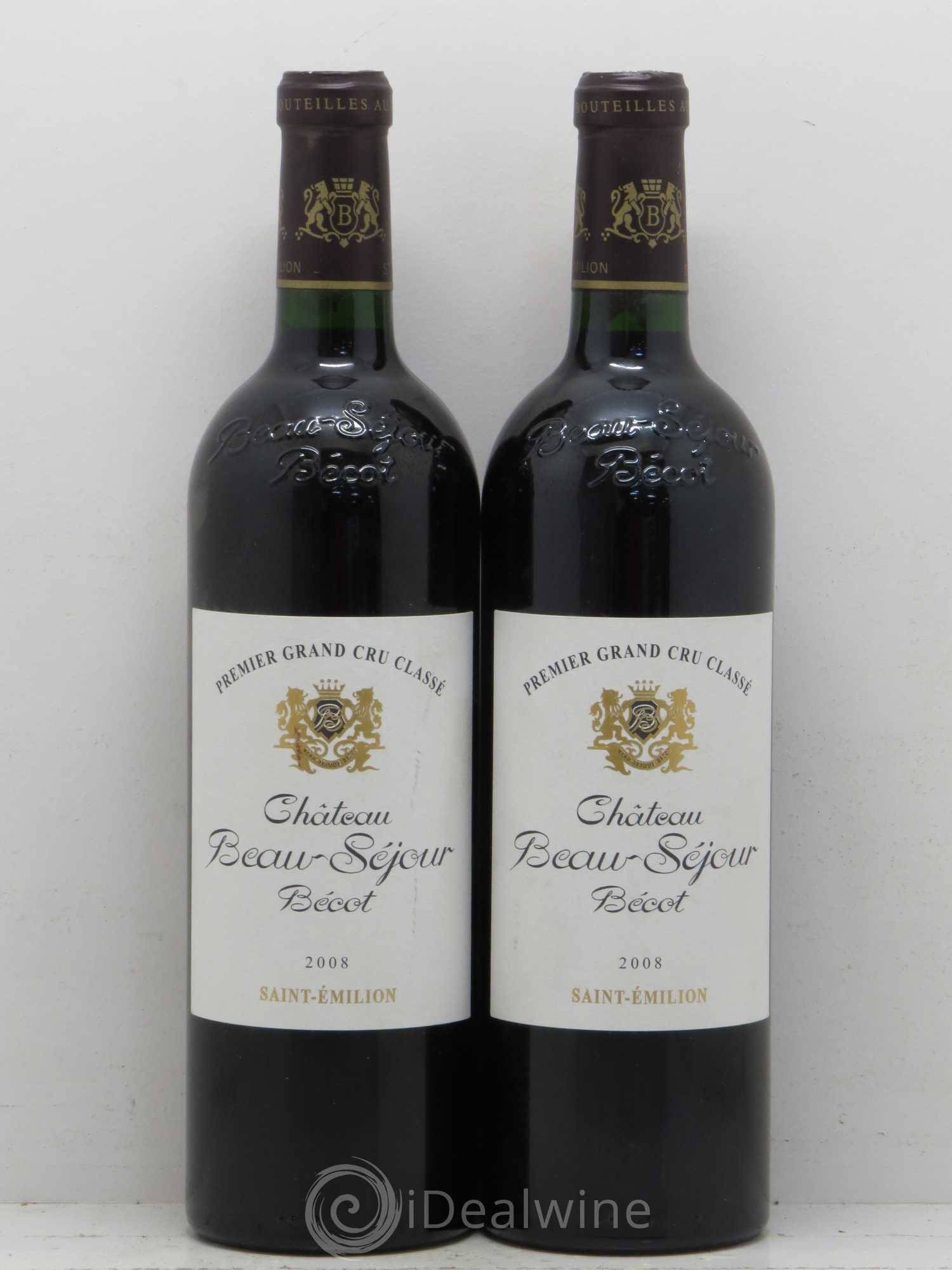 Château Beau-Séjour Bécot 1er Grand Cru Classé B 2008 - Lot de 2 bouteilles - 0