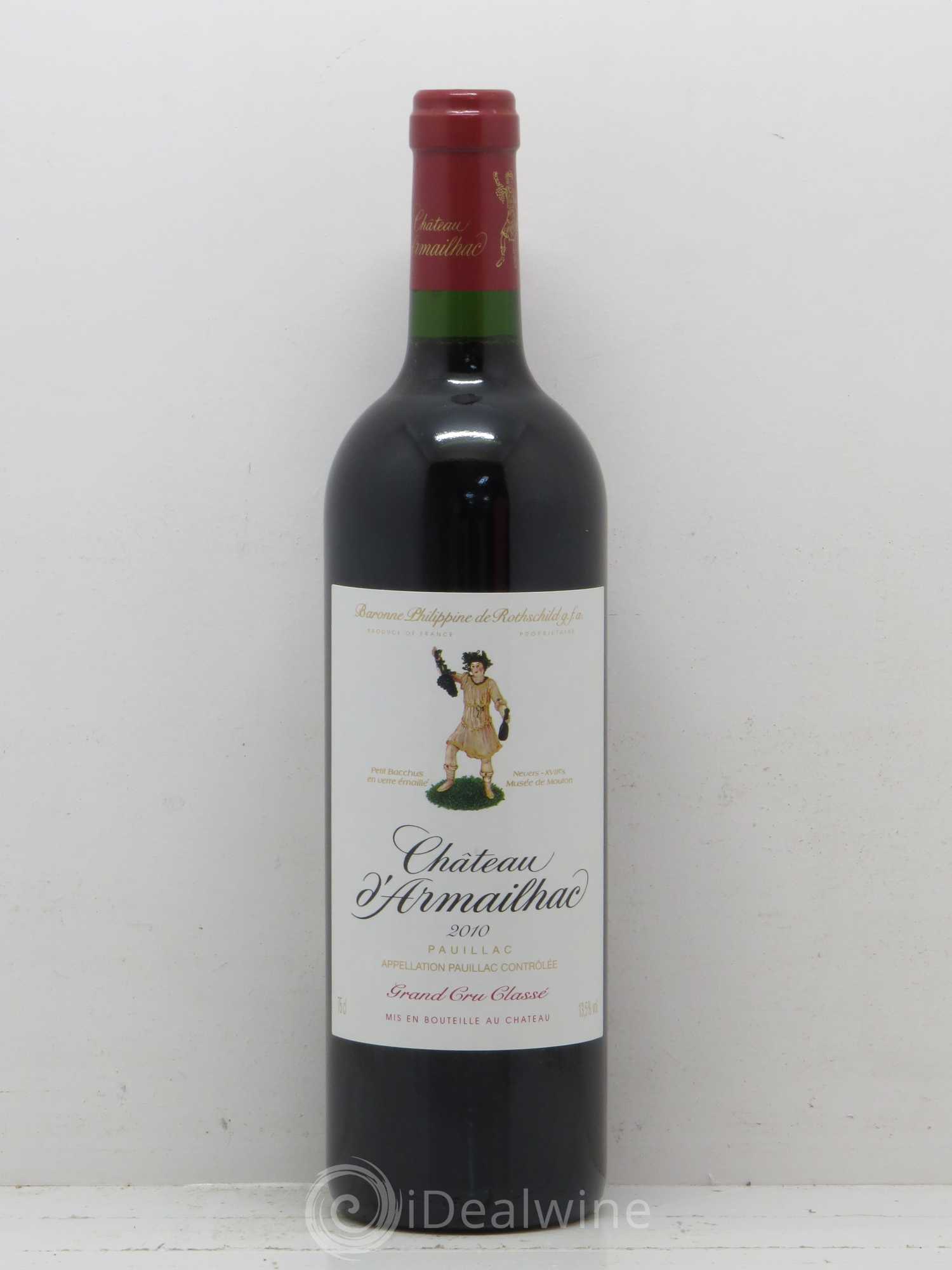 Château d' Armailhac - Mouton Baron(ne) Philippe 5ème Grand Cru Classé 2010 - Lot de 1 bouteille - 0