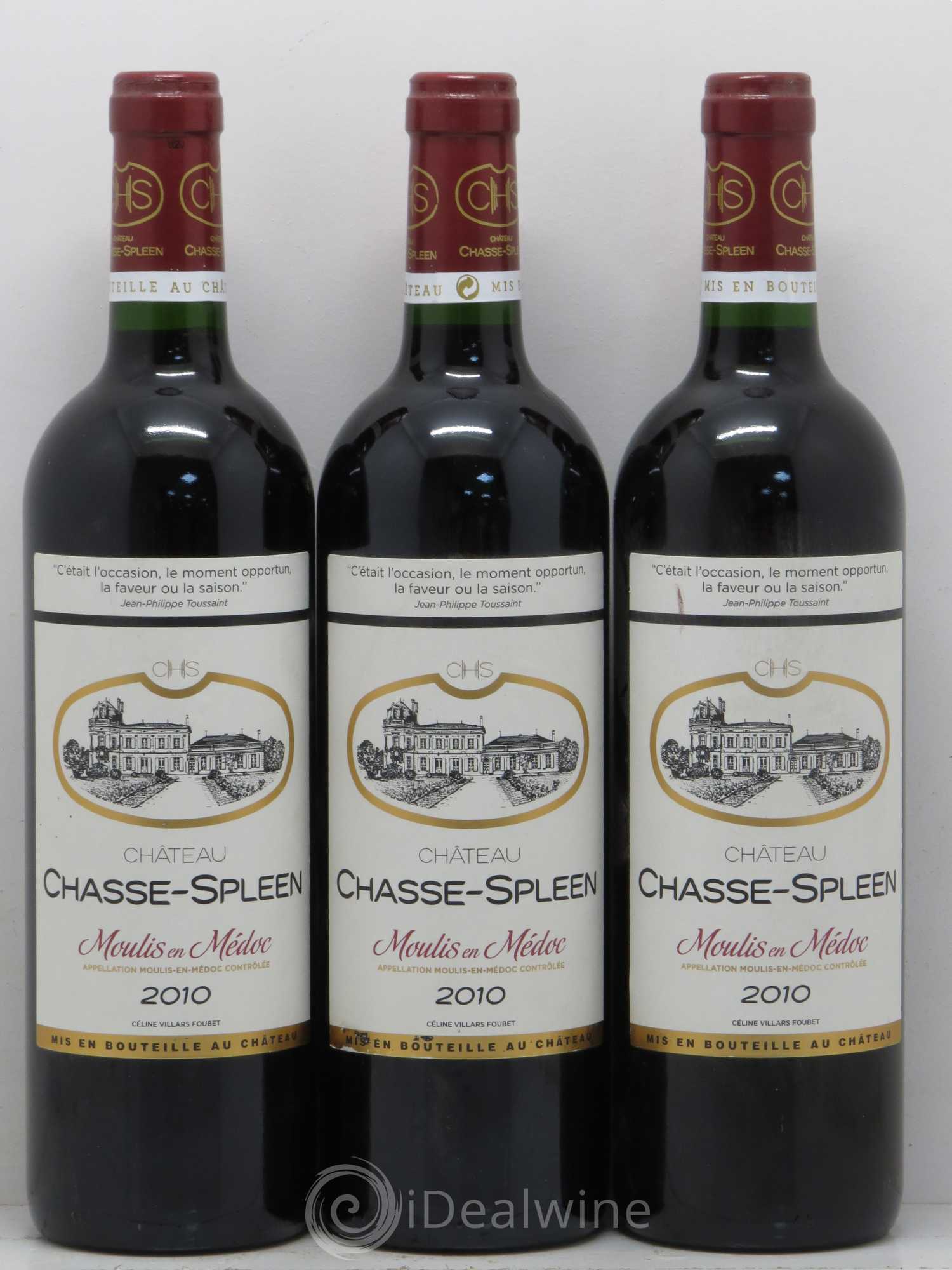 Château Chasse Spleen 2010 - Lot de 3 bouteilles - 0