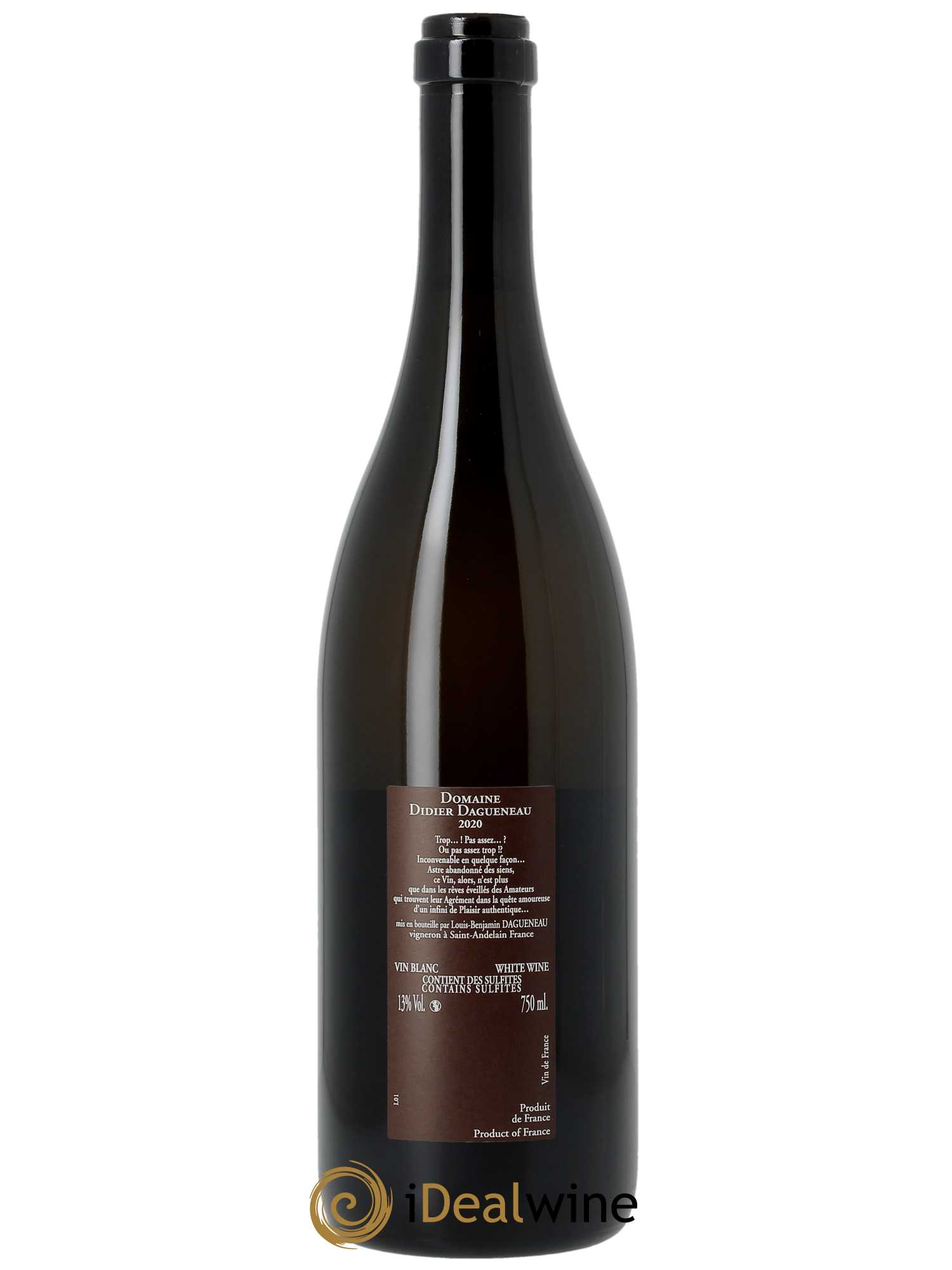 Vin de France (anciennement Pouilly-Fumé) Pur Sang Dagueneau (Domaine Didier - Louis-Benjamin) 2020 - Lot de 1 bouteille - 1