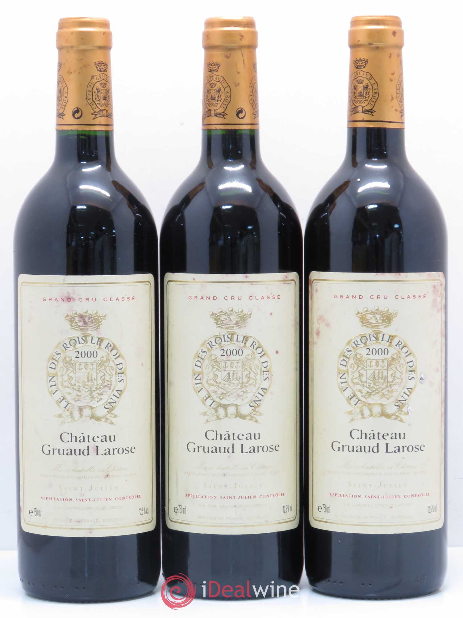 Château Gruaud Larose 2ème Grand Cru Classé 2000 - Lot de 3 bouteilles - 0