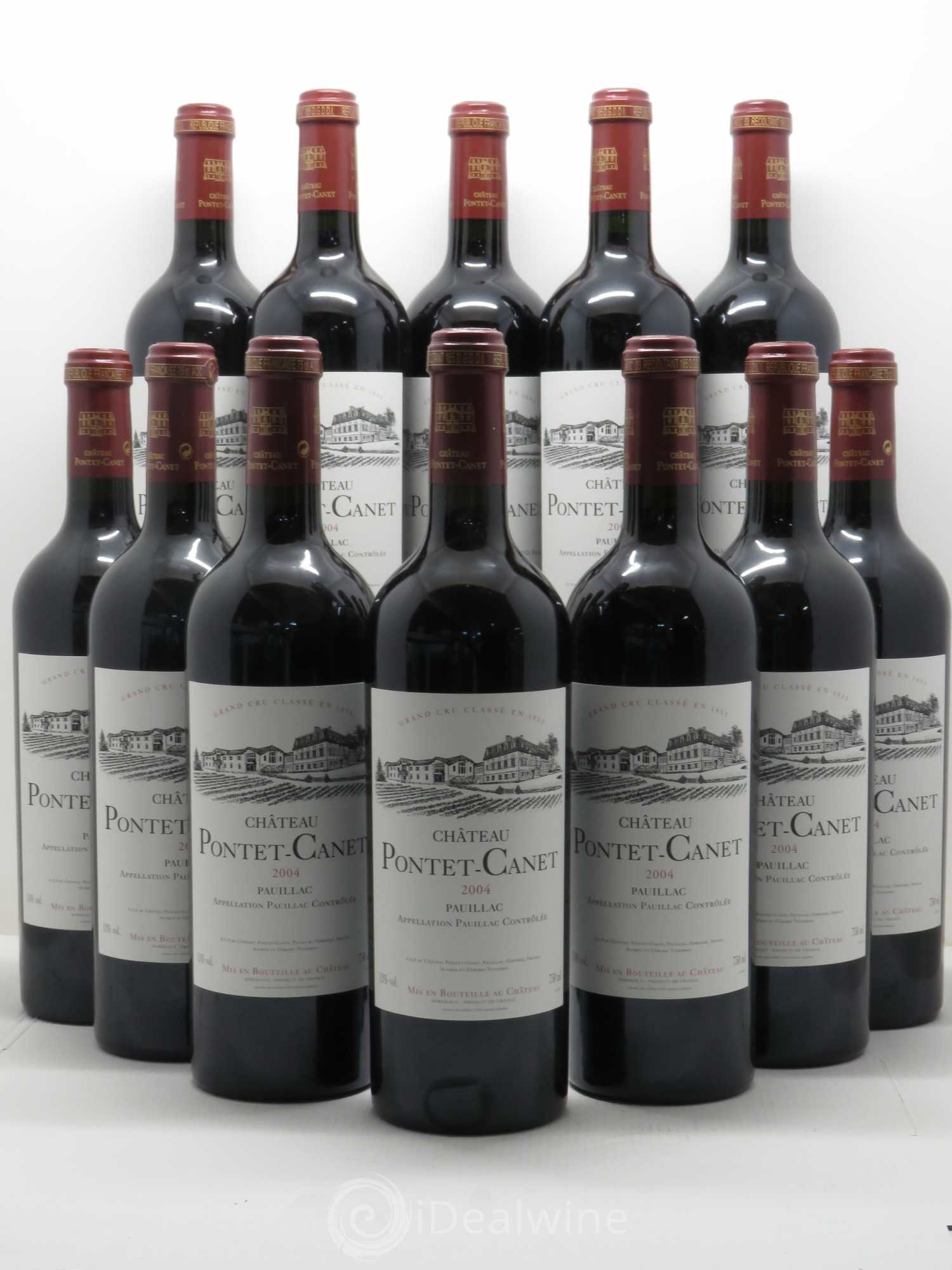Château Pontet Canet 5ème Grand Cru Classé 2004 - Lot de 12 bouteilles - 0