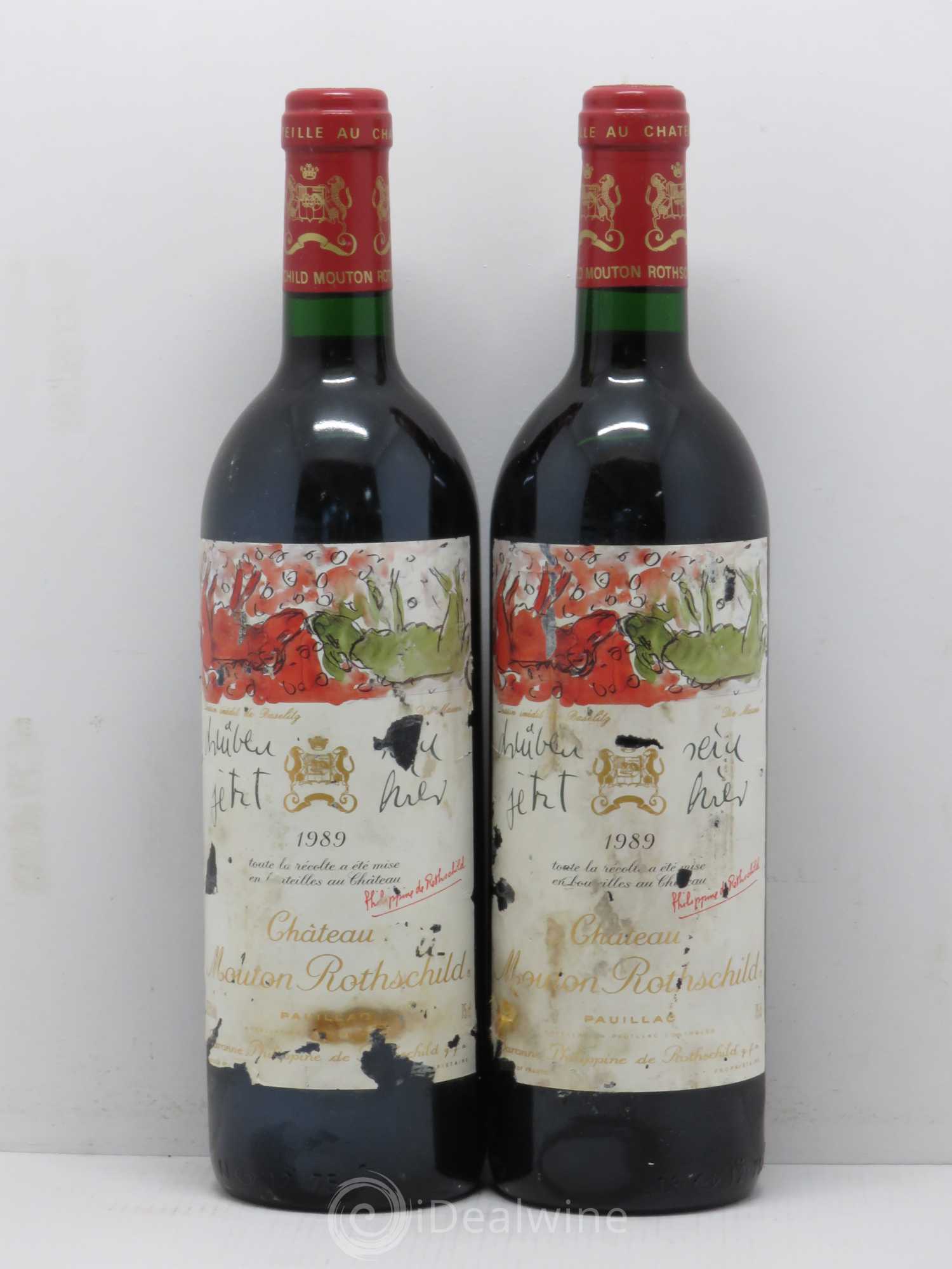 Château Mouton Rothschild 1er Grand Cru Classé 1989 - Lot de 2 bouteilles - 0