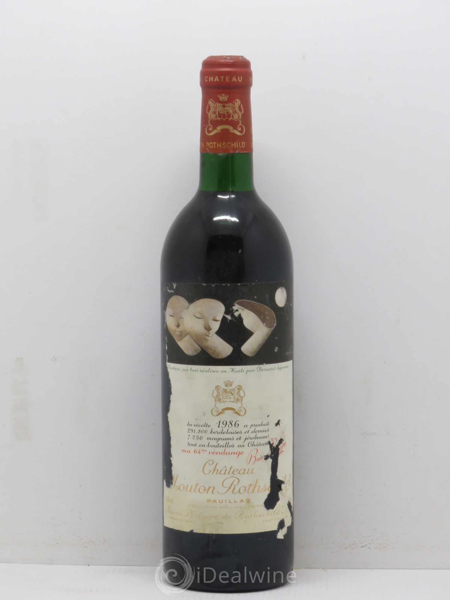 Château Mouton Rothschild 1er Grand Cru Classé 1986 - Lot de 1 bouteille - 0