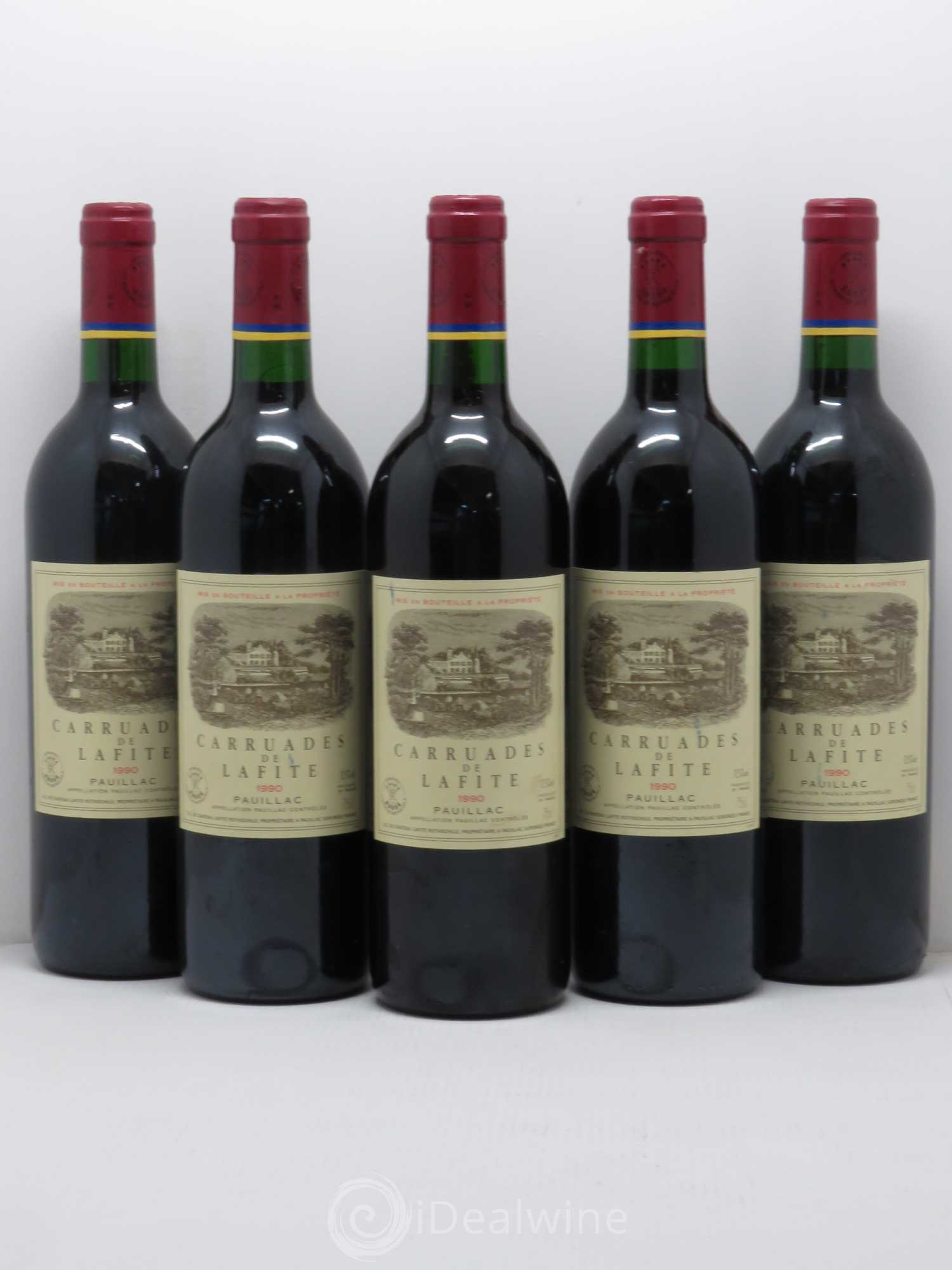 Carruades de Lafite Rothschild Second Vin 1990 - Lot de 5 bouteilles - 0