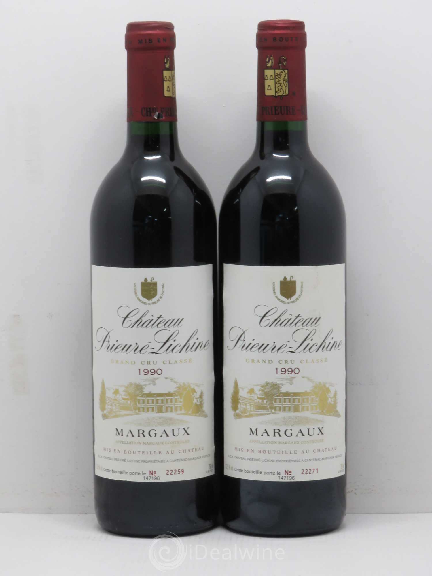 Château Prieuré Lichine 4ème Grand Cru Classé 1990 - Lot de 2 bouteilles - 0