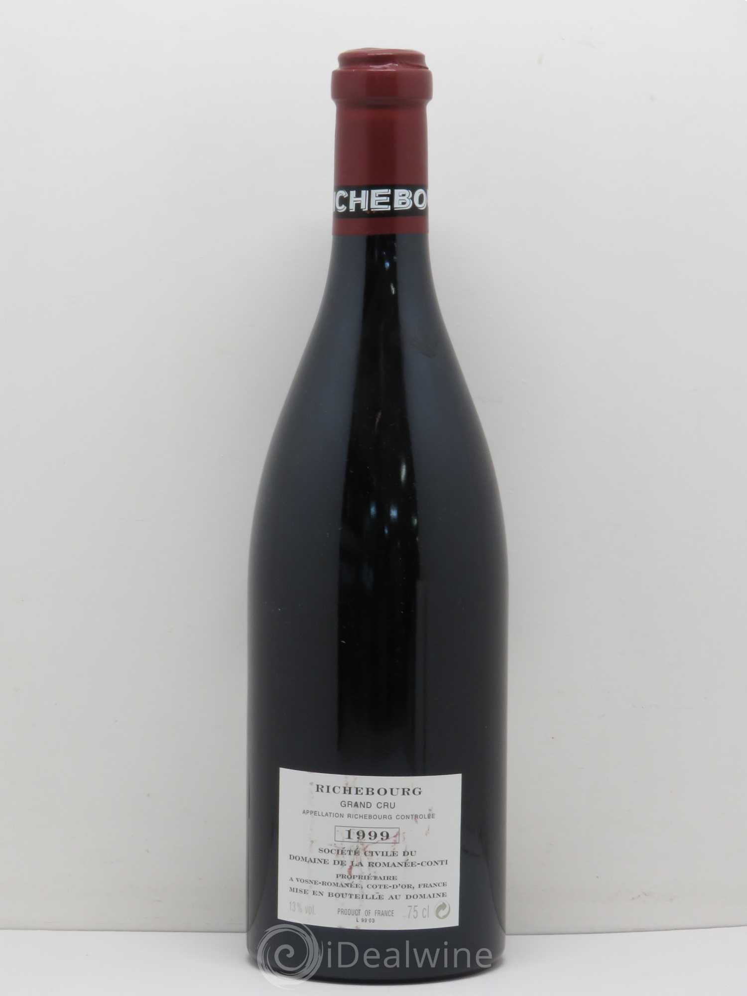 Richebourg Grand Cru Domaine de la Romanée-Conti 1999 - Lot de 1 bouteille - 1