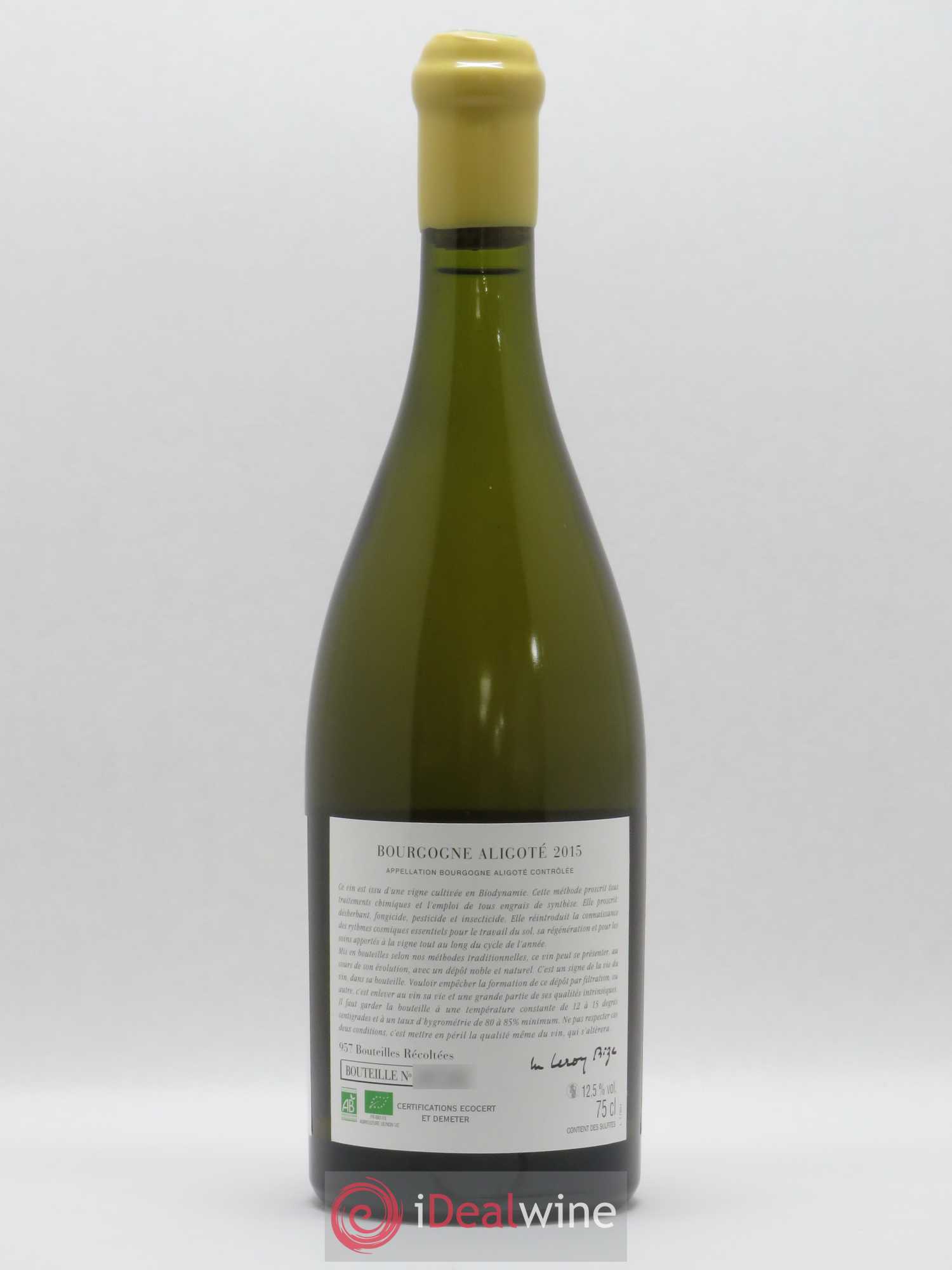 Bourgogne Aligoté Sous Chatelet d'Auvenay (Domaine) 2015 - Lot de 1 bouteille - 1