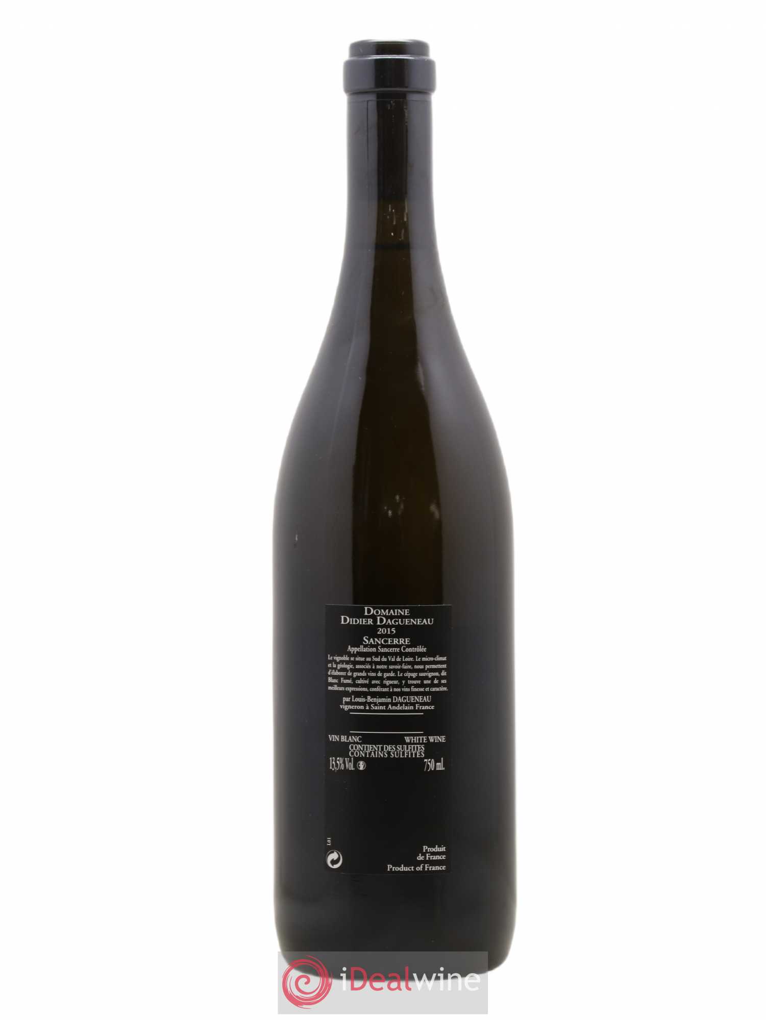 Sancerre Le Mont Damné Chavignol Dagueneau (Domaine Didier - Louis-Benjamin) 2015 - Lot de 1 bouteille - 1