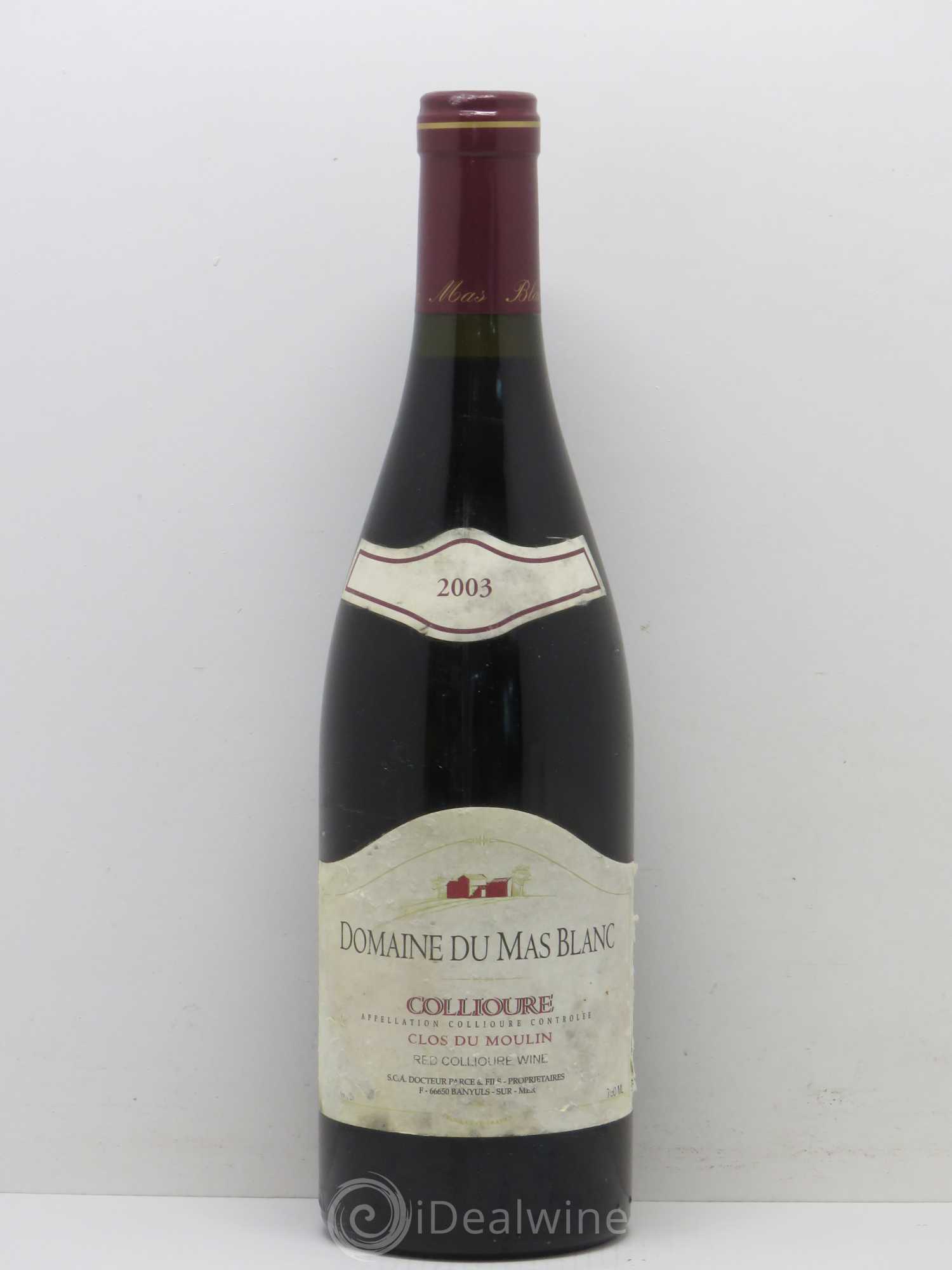 Collioure Clos du Moulin Domaine du Mas Blanc 2003 - Posten von 1 Flasche - 0