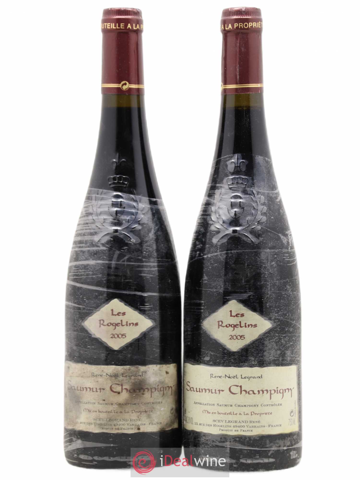 Saumur-Champigny Les Rogelins Clotilde Legrand (anciennement René-Noël Legrand) 2005 - Lot de 2 bouteilles - 0